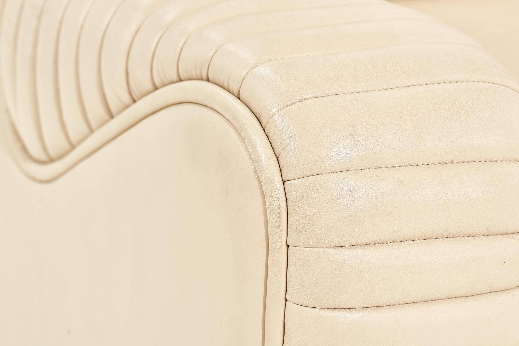 European 1970’s Italian Casa Bella Leather Sectional Sofa