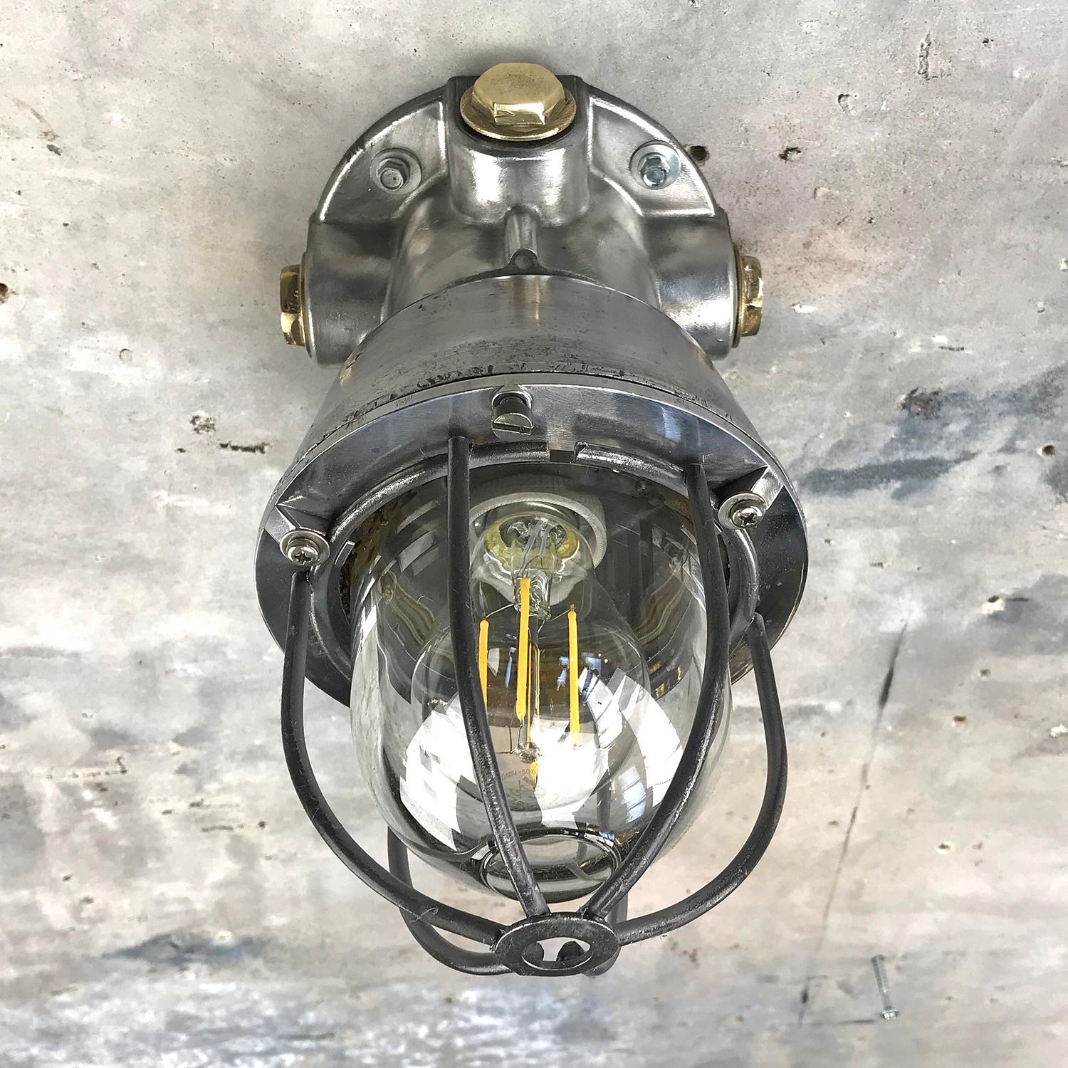 Italian explosion proof ceiling light
 
Made by Cortem a manufacturer of explosion proof electrical equipment these lights were specifically designed to light up hazardous areas within industrial settings, close to the operator and equipment.
