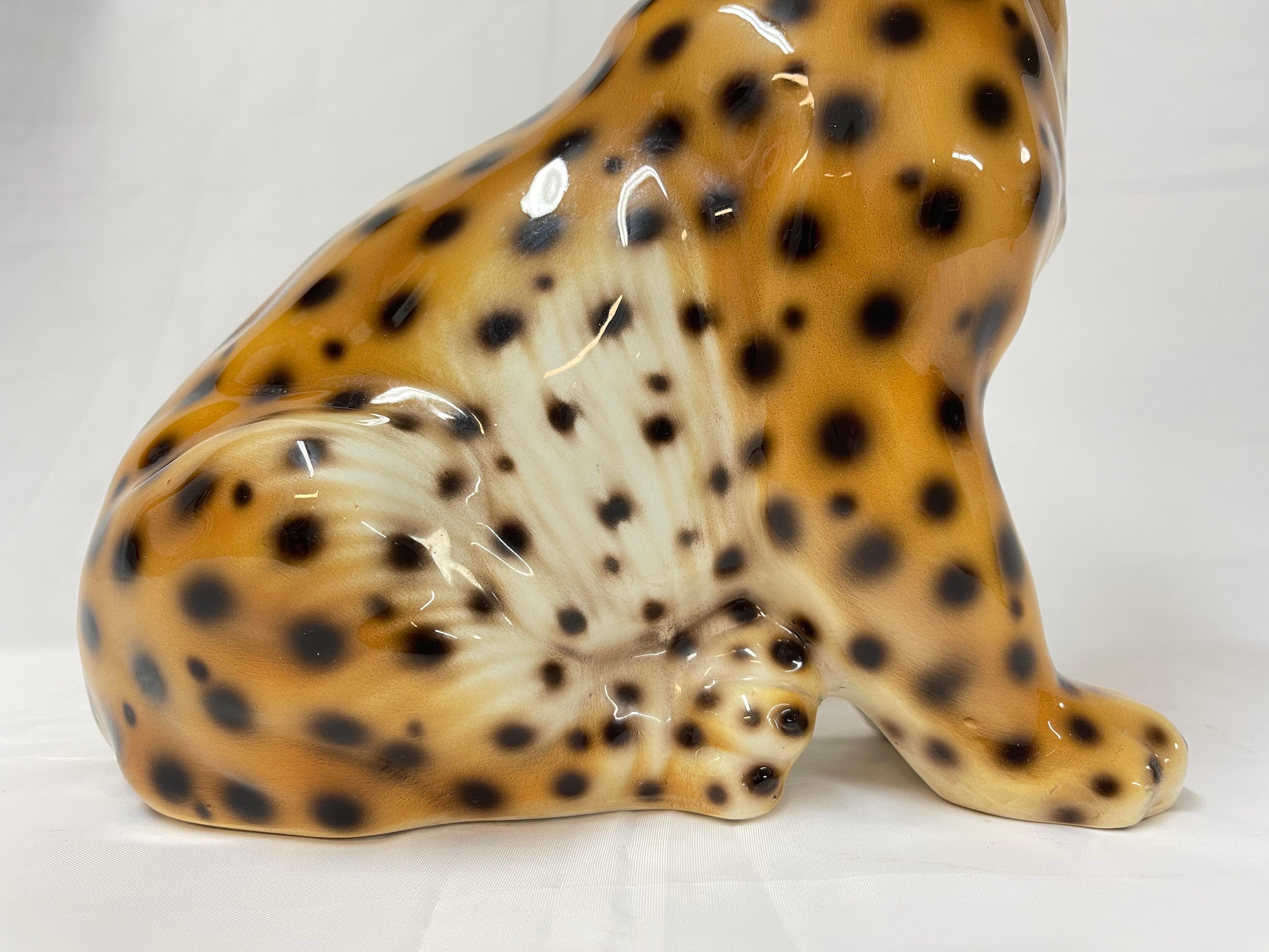 1970's Italian Ceramic Baby Leopard  For Sale 3