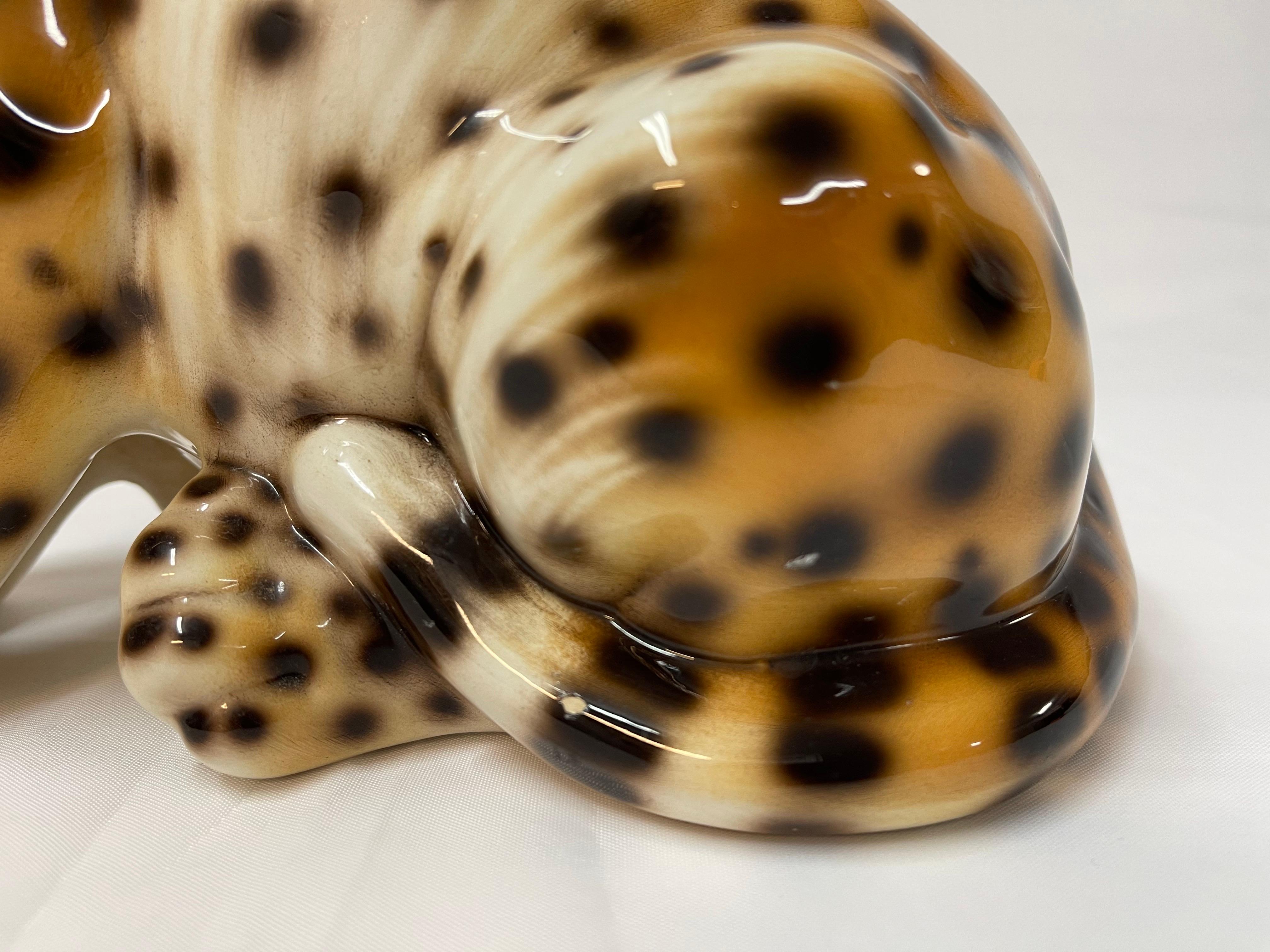 1970's Italian Ceramic Baby Leopard  For Sale 5