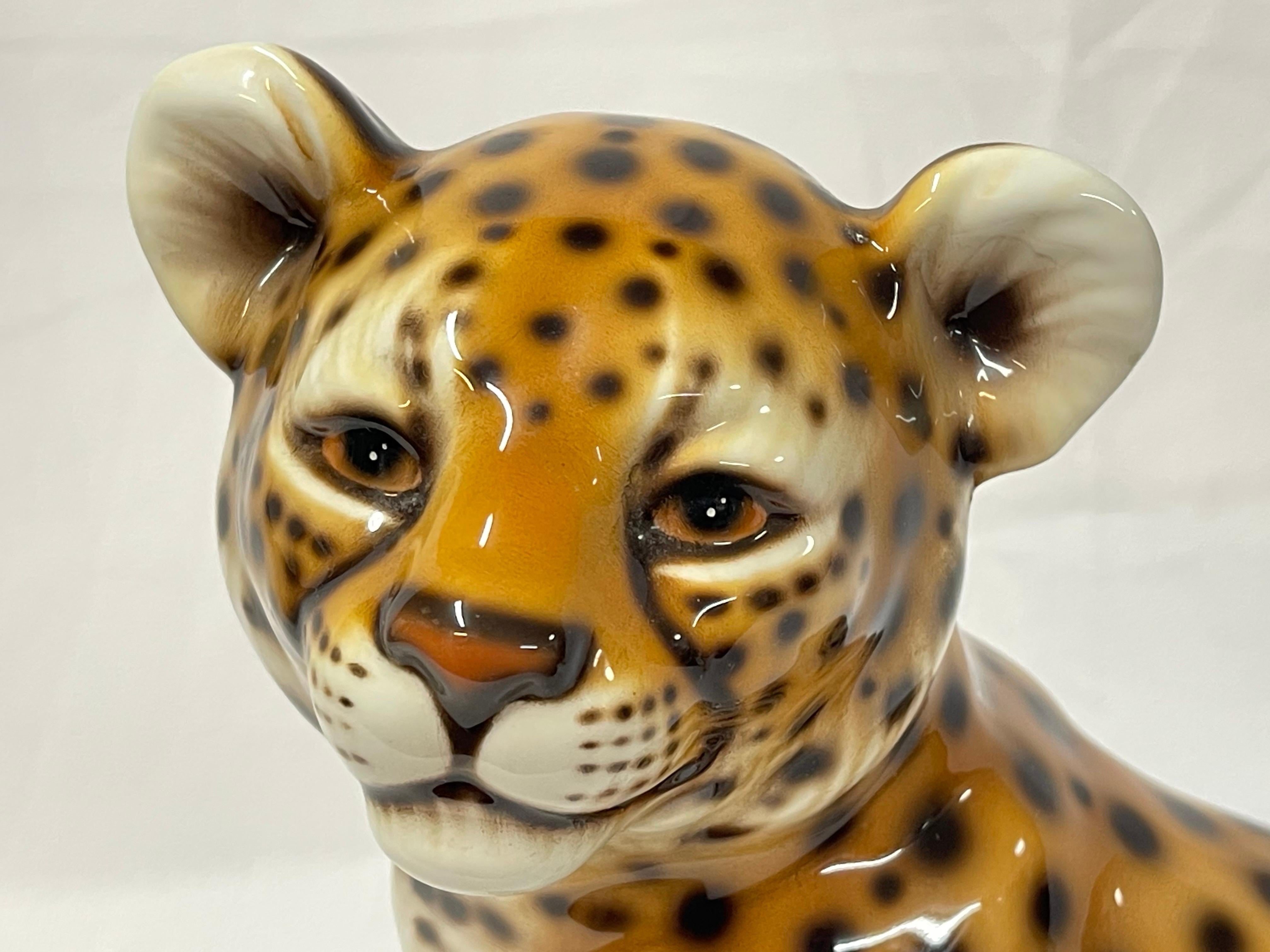 1970's Italian Ceramic Baby Leopard  For Sale 7