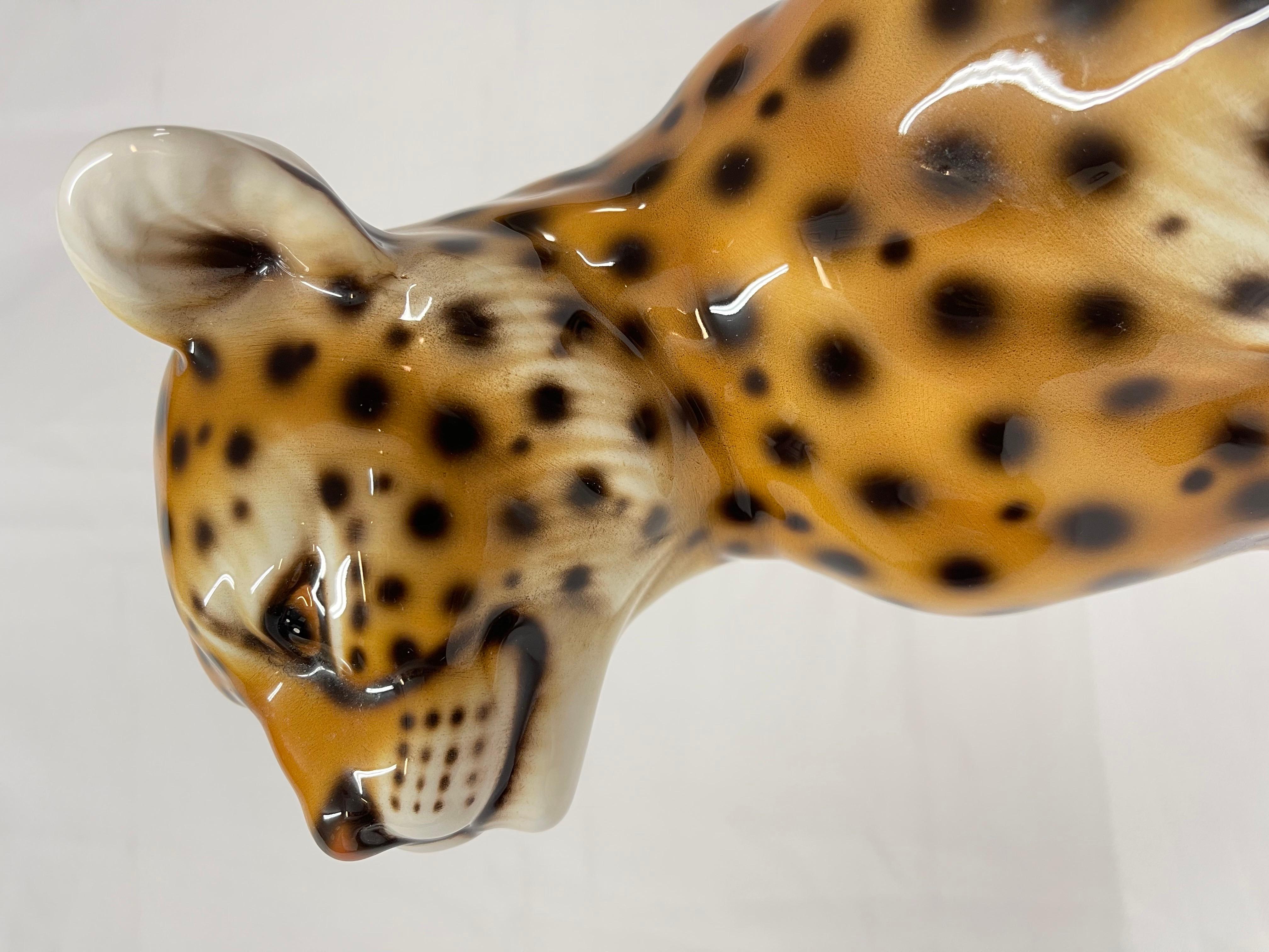 1970's Italian Ceramic Baby Leopard  For Sale 9