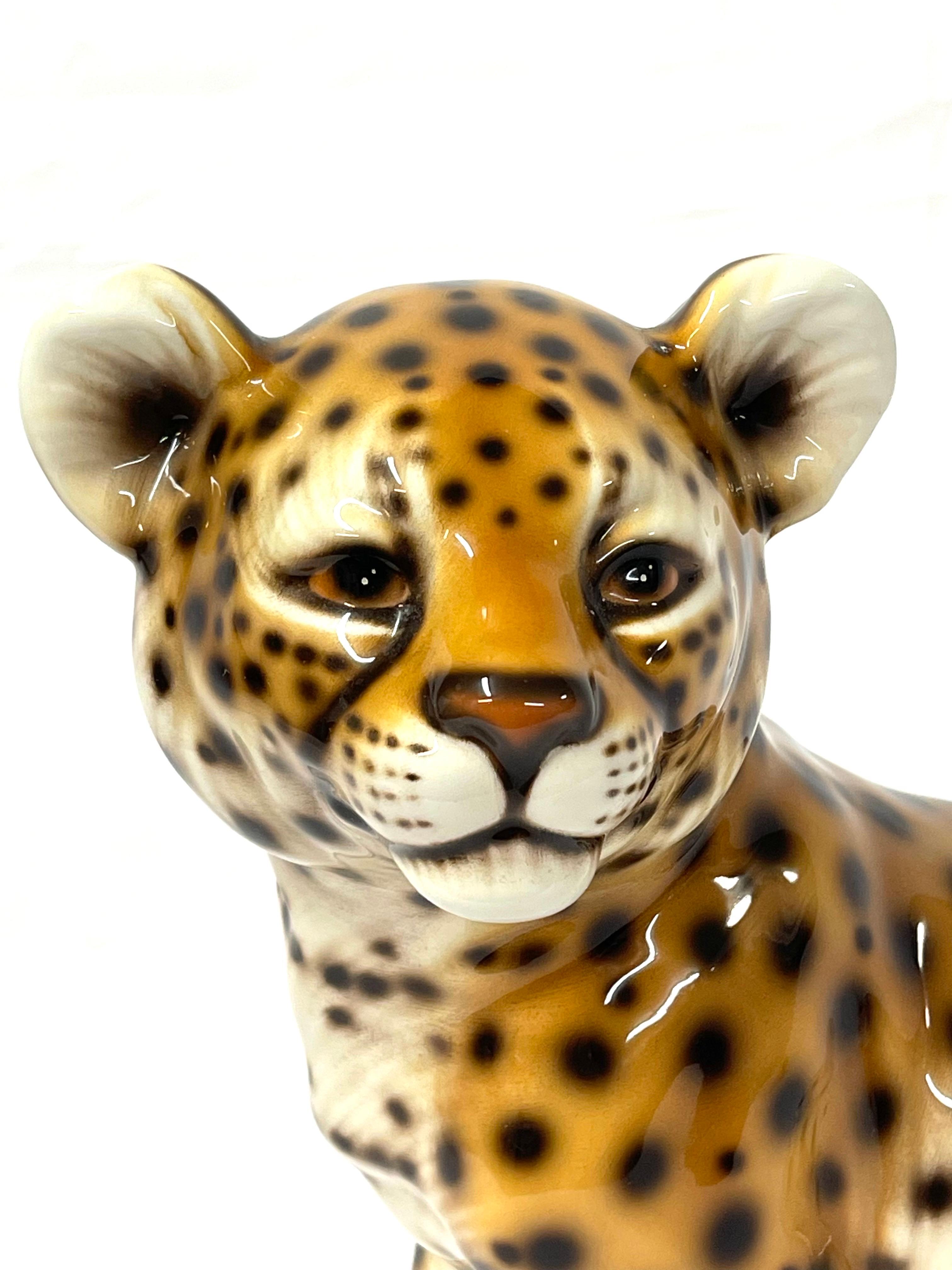 1970's Italian Ceramic Baby Leopard  For Sale 11