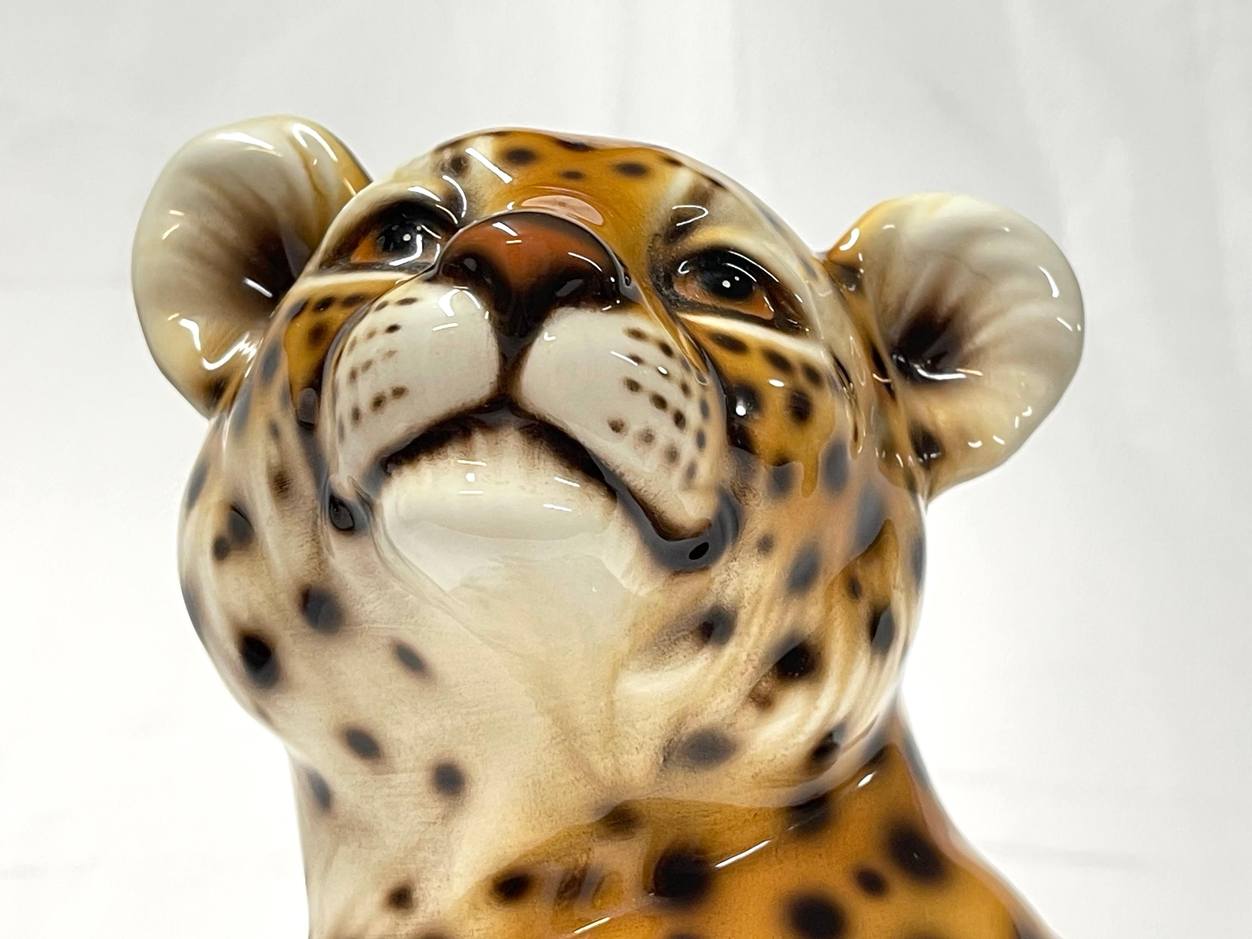 1970's Italian Ceramic Baby Leopard  For Sale 12