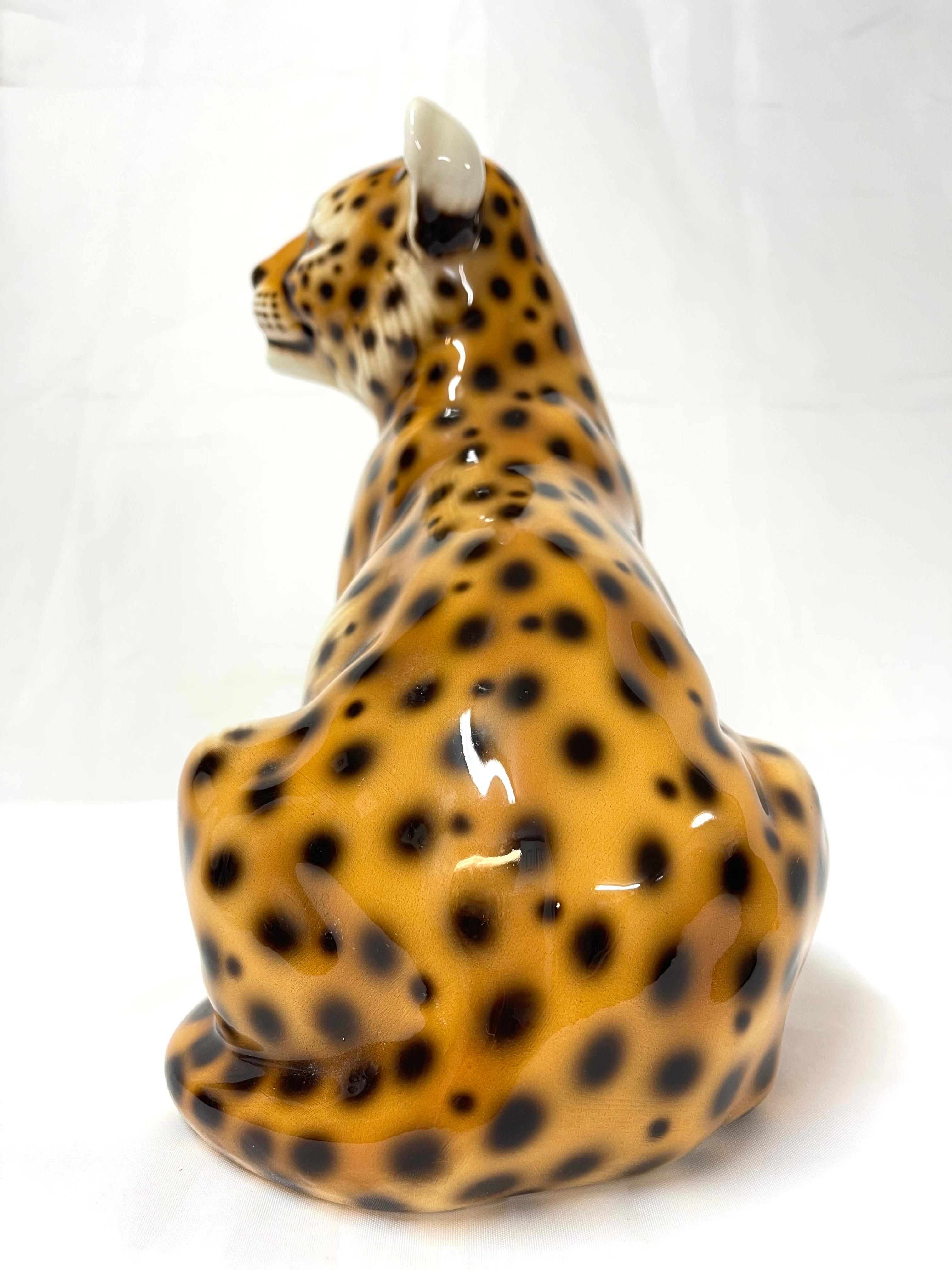 1970's Italian Ceramic Baby Leopard  For Sale 1