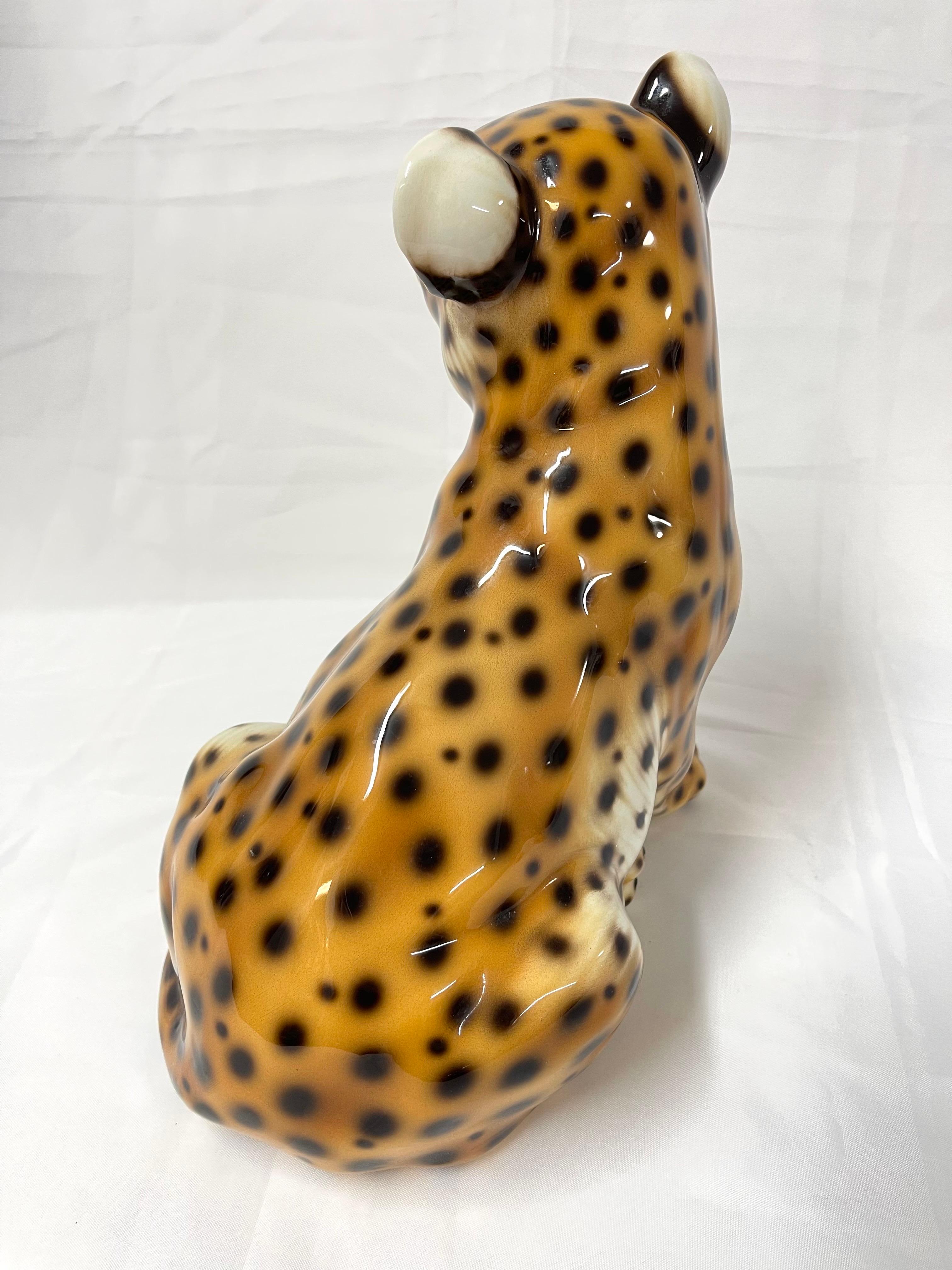 1970's Italian Ceramic Baby Leopard  For Sale 2