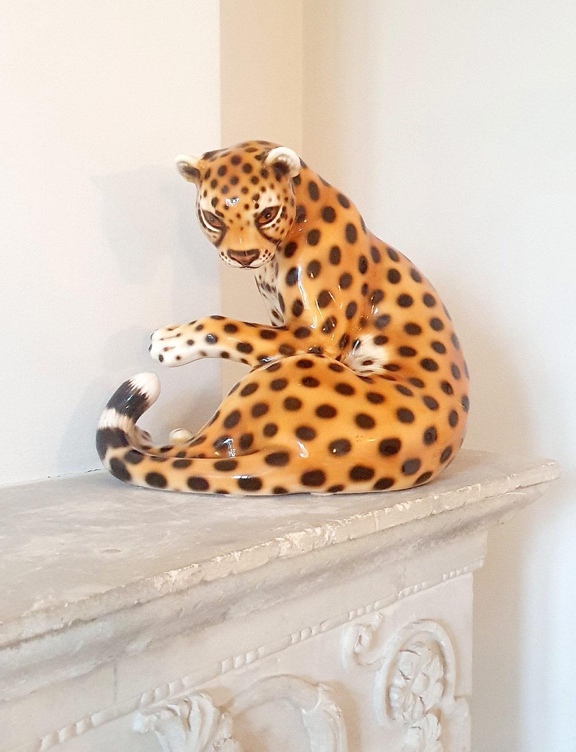 1970er Jahre Italienische Keramik Leopard im Zustand „Gut“ in Roma, IT