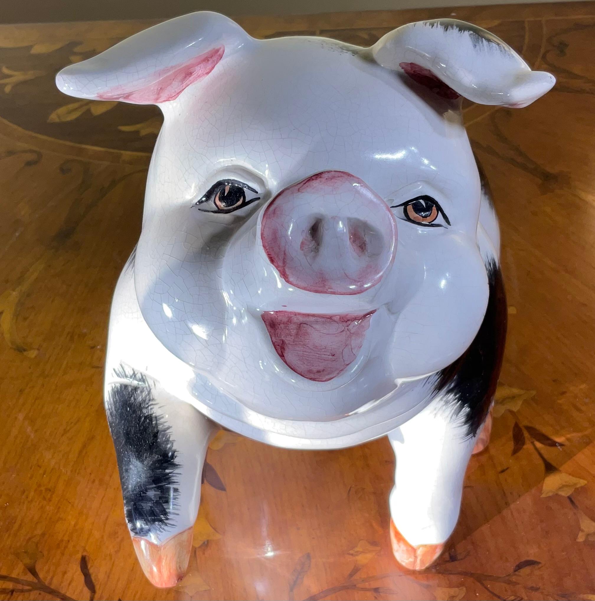 20th Century 1970s Italian Ceramic Pig  For Sale