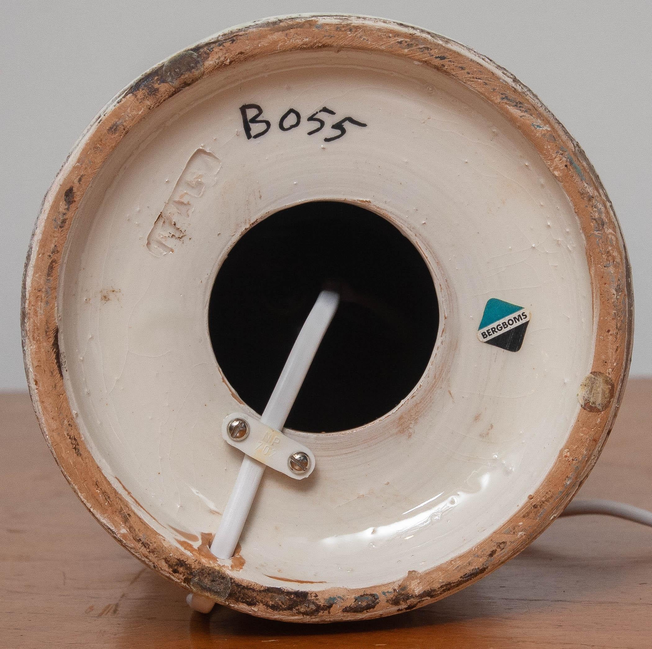 Swedish 1970s Italian Ceramic Table Lamp by Bitossi for Bergboms