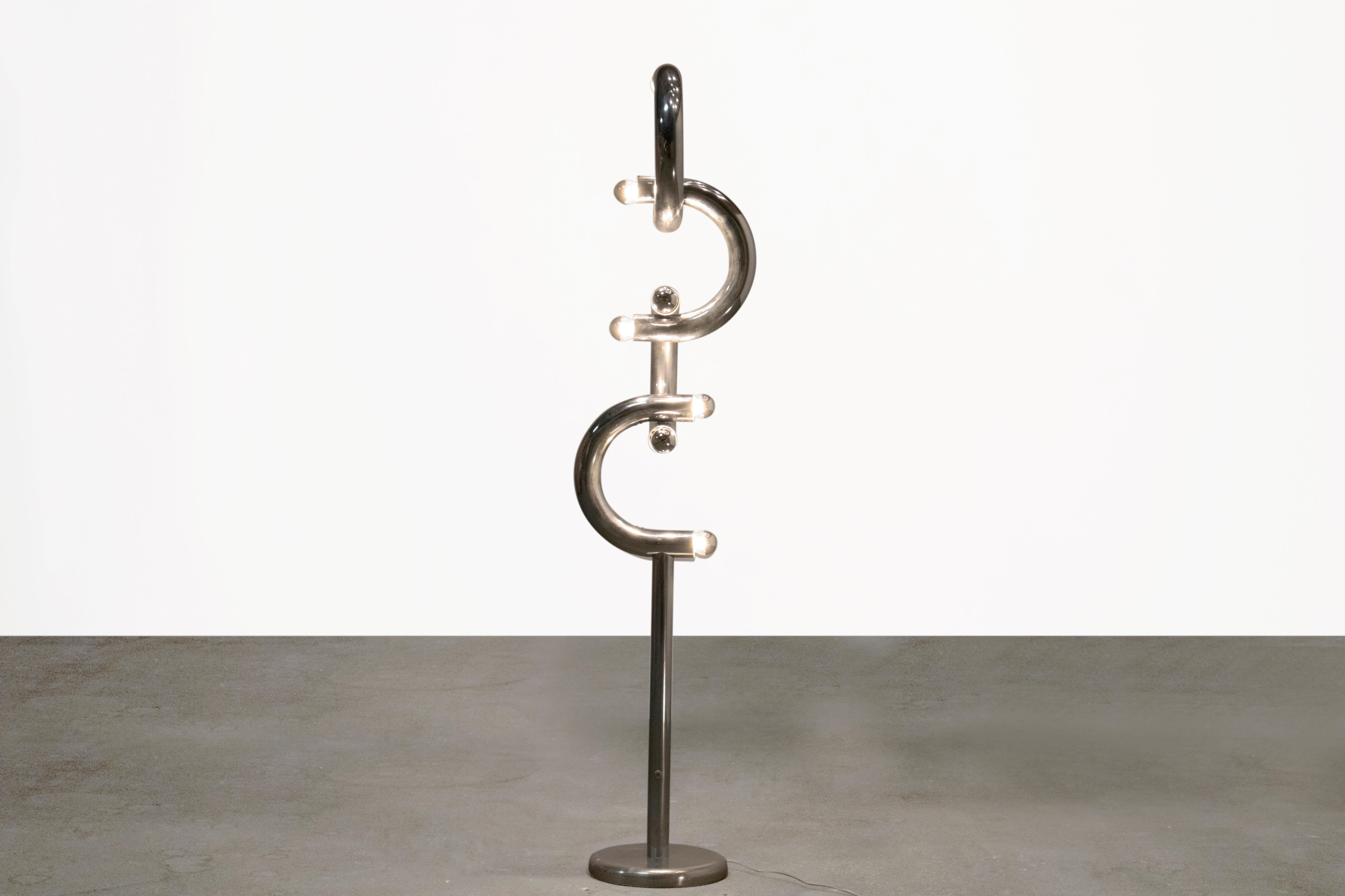 Mid-Century Modern 1970s Italian Chain Floor Lamp by Carlo Nason for Stilux