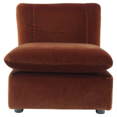 1970s Italian Chair in Velvet, 5 Items Available