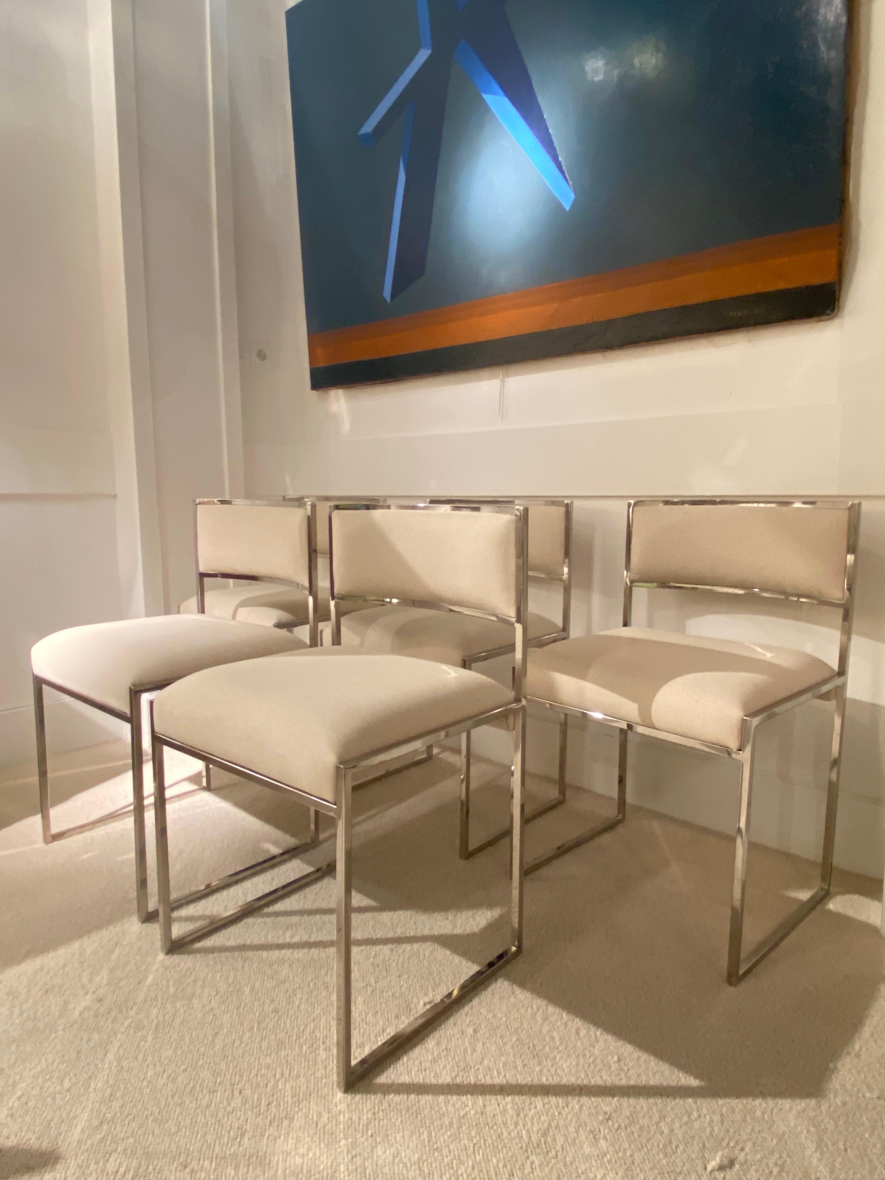 Chrome 6 Chairs By Willy Rizzo
