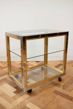 Italian Chrome and Brass Drinks Trolley / Shelving, 1970's