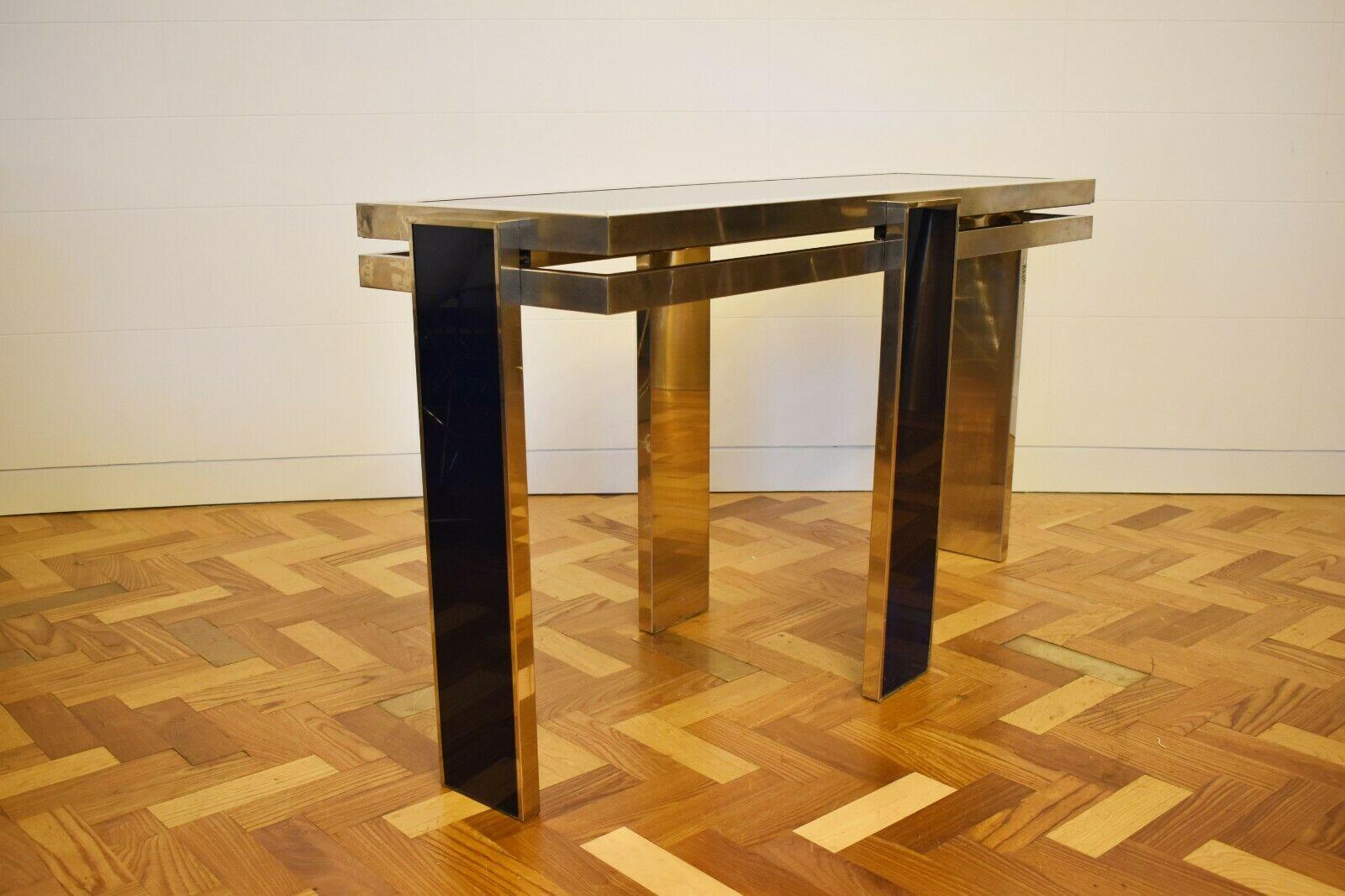 Liwan's, Rome, Italian Chrome and Glass Console Table, 1970's  In Good Condition In London, GB
