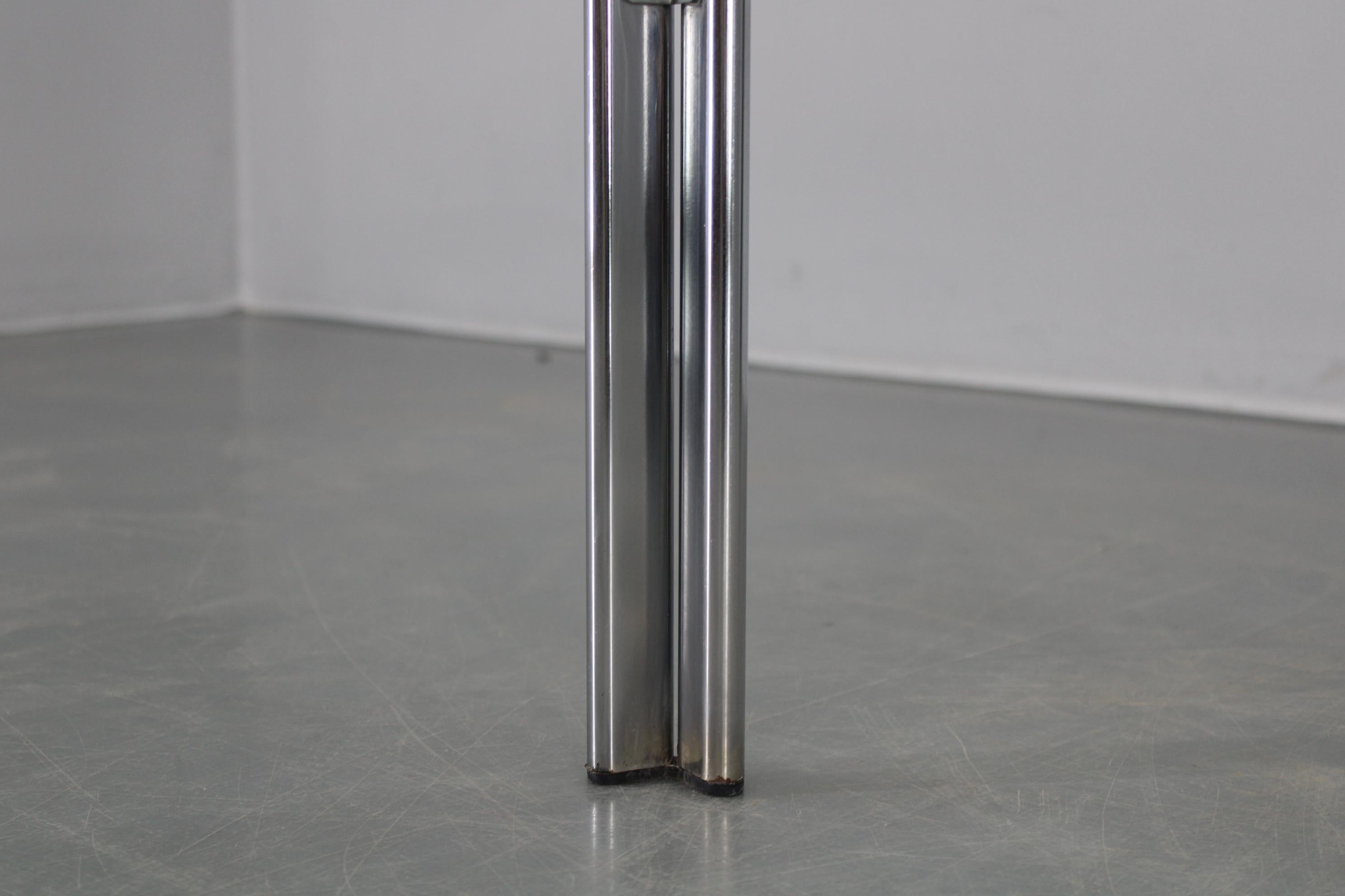 1970s Italian Chrome and Glass Square Coffee Table For Sale 4