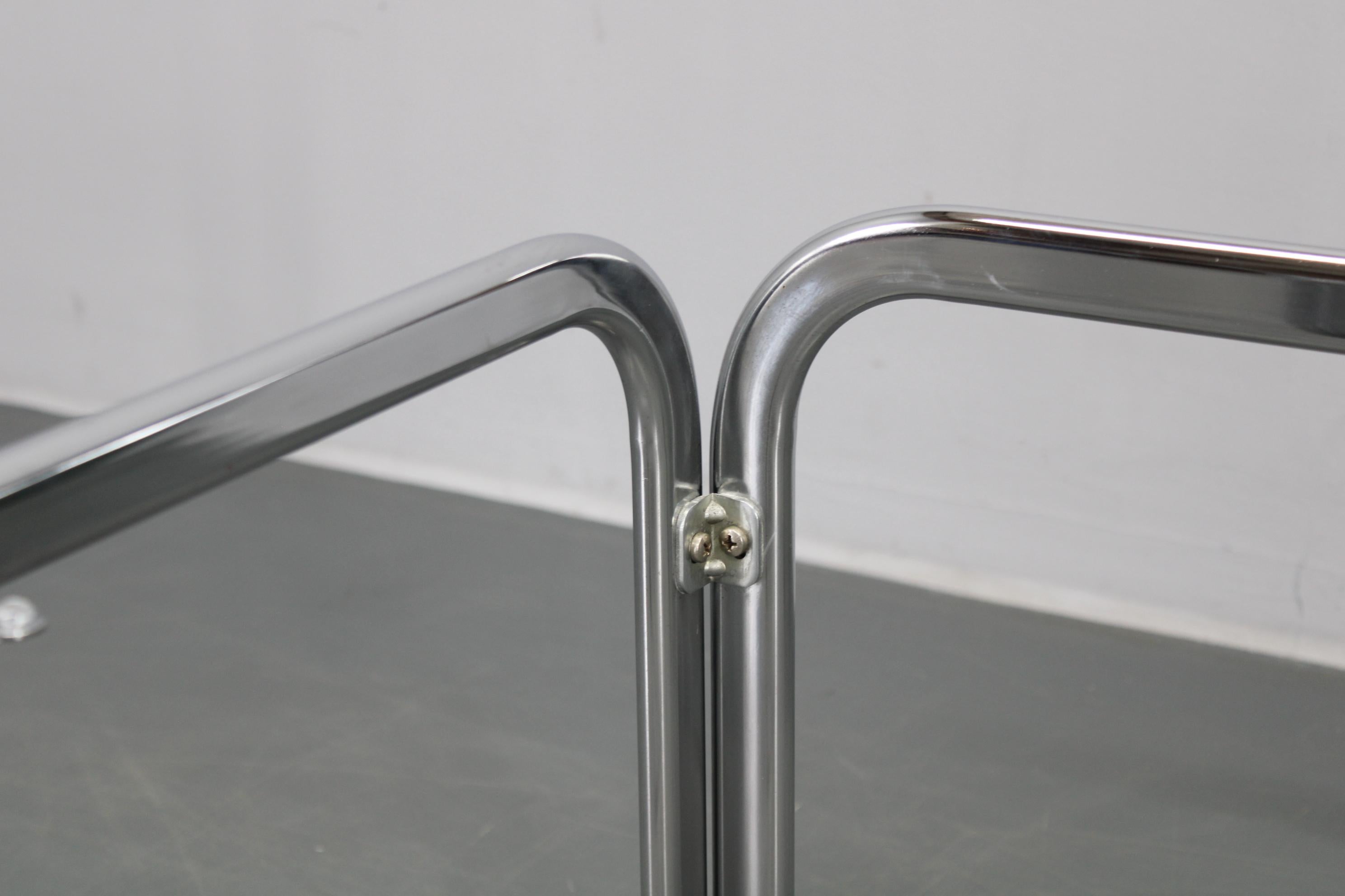 Smoked Glass 1970s Italian Chrome and Glass Square Coffee Table For Sale