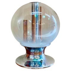1970s Italian Chrome and Glass Table Lamp by Selenova