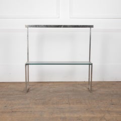1970s Italian Chrome and Smoked Glass Console Table