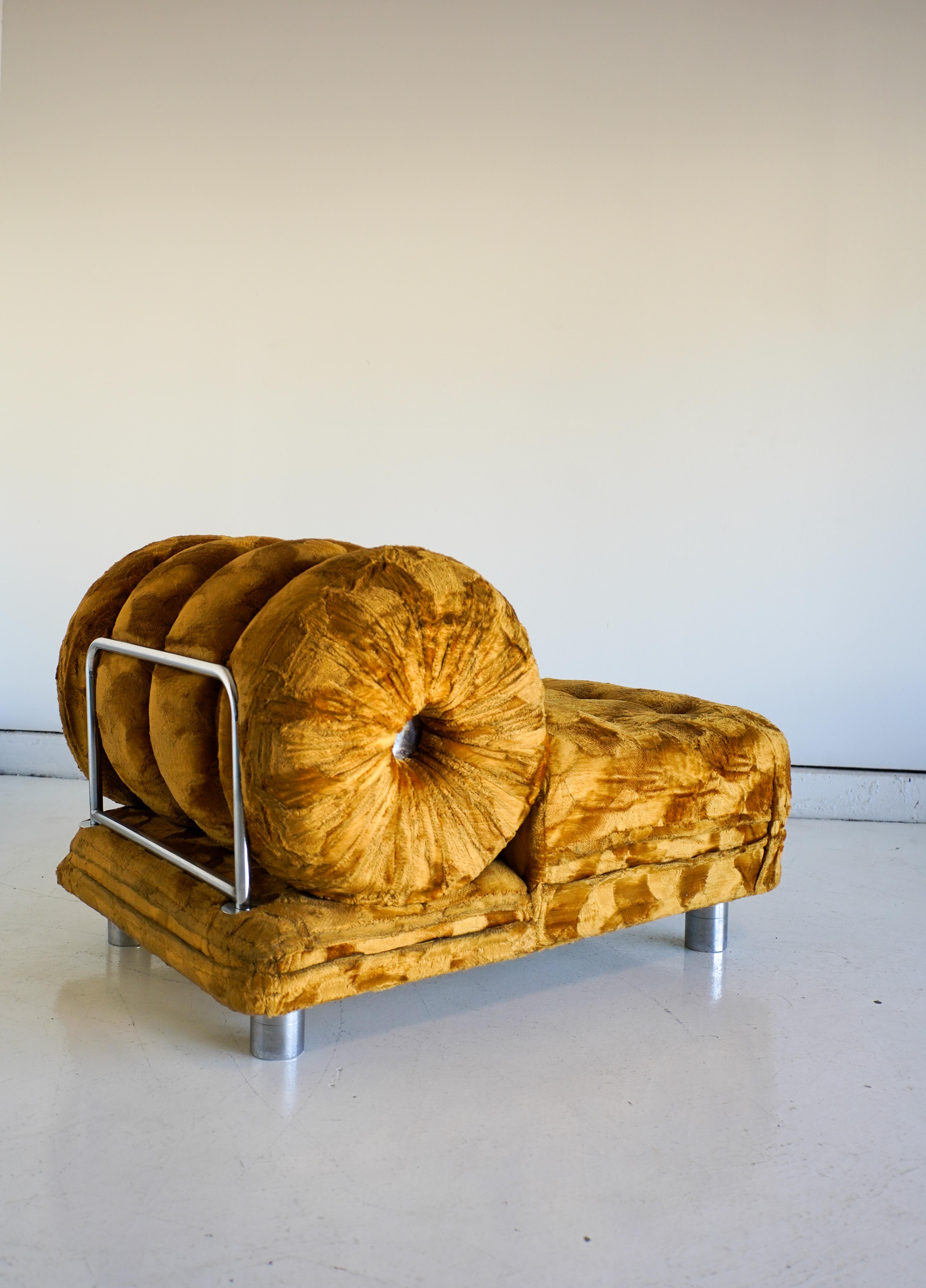 1970s Italian Chrome Barrel-Back Lounge Chair 1