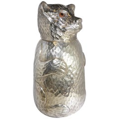 1970s Italian Silver Plated Bear Design Ice Bucket