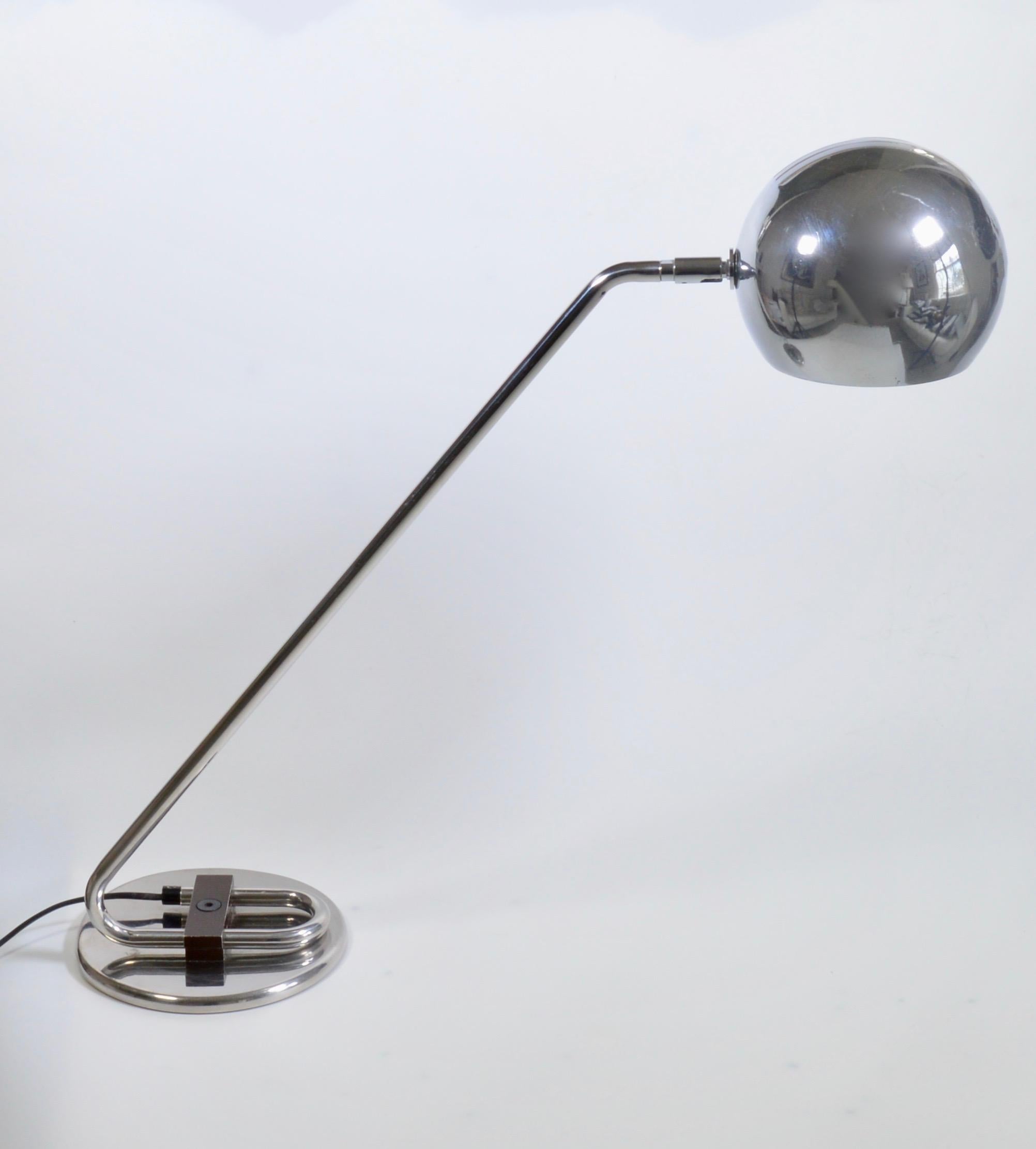 Mid-Century Modern 1970s Italian Chrome Desk Lamp