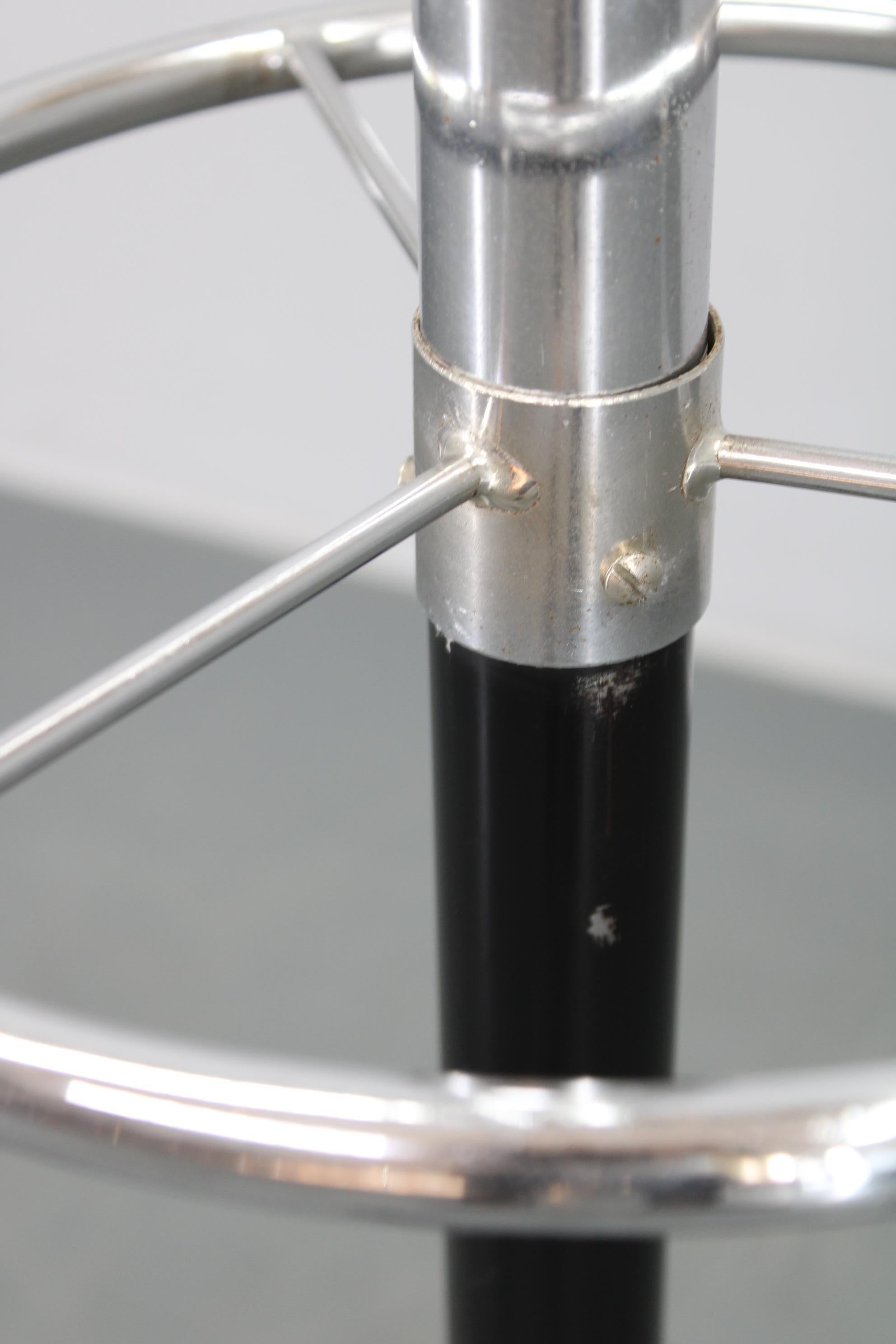 1970s Italian Chrome & Lacquered Iron Coat Rack with Plastic Ball Hooks For Sale 5