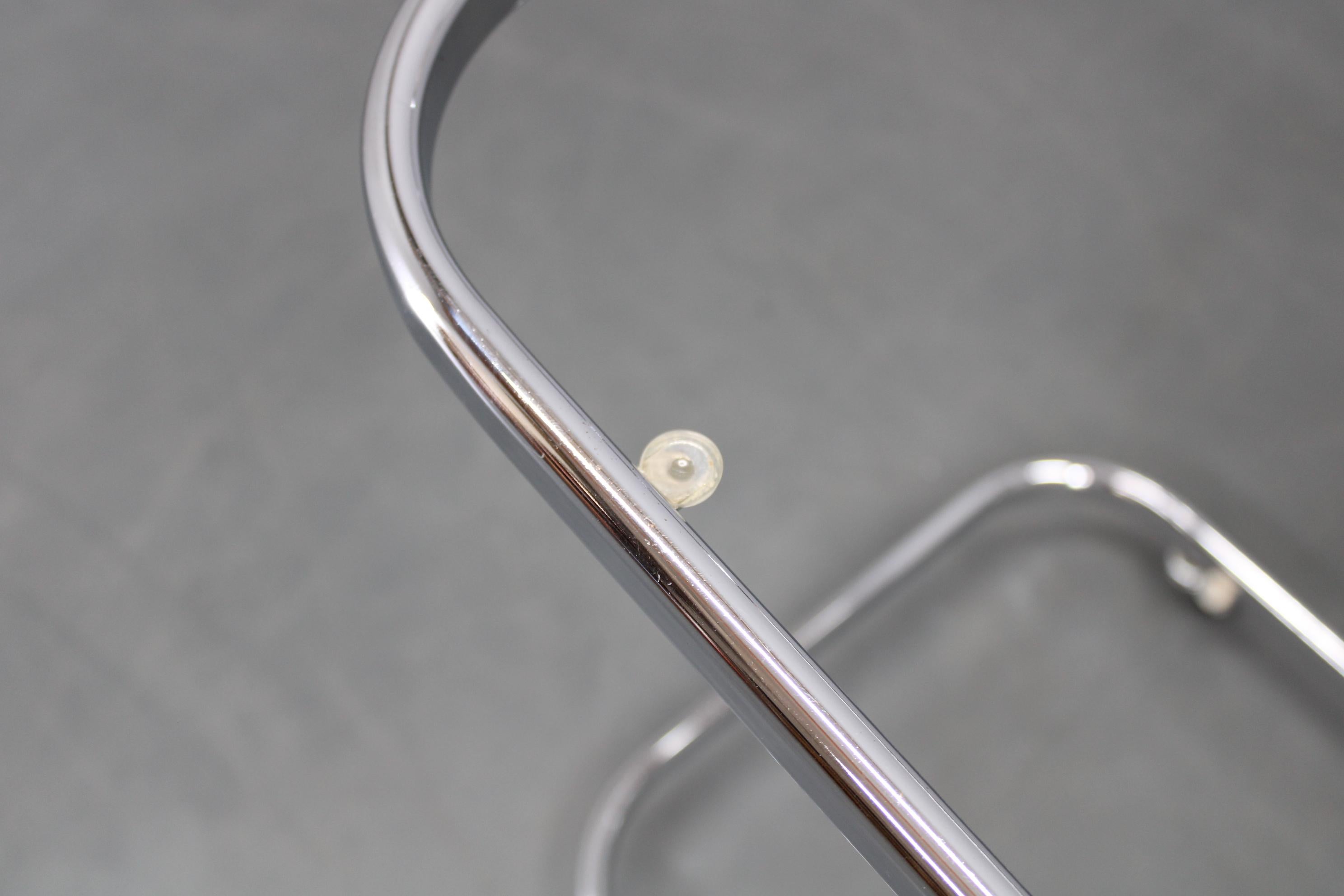 Table de service en verre fumé chromé italienne des années 1970 en vente 6