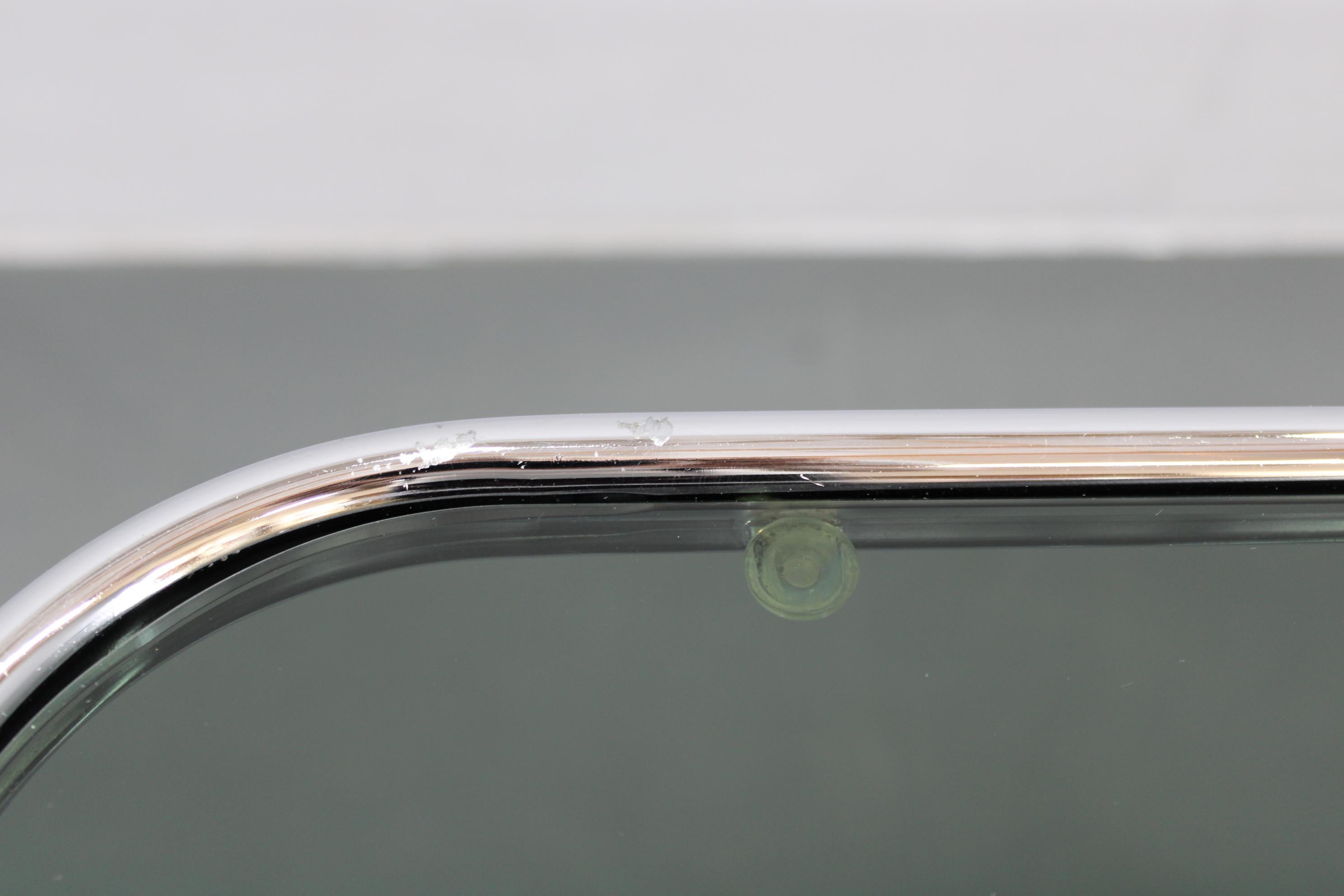 Tchèque Table de service en verre fumé chromé italienne des années 1970 en vente