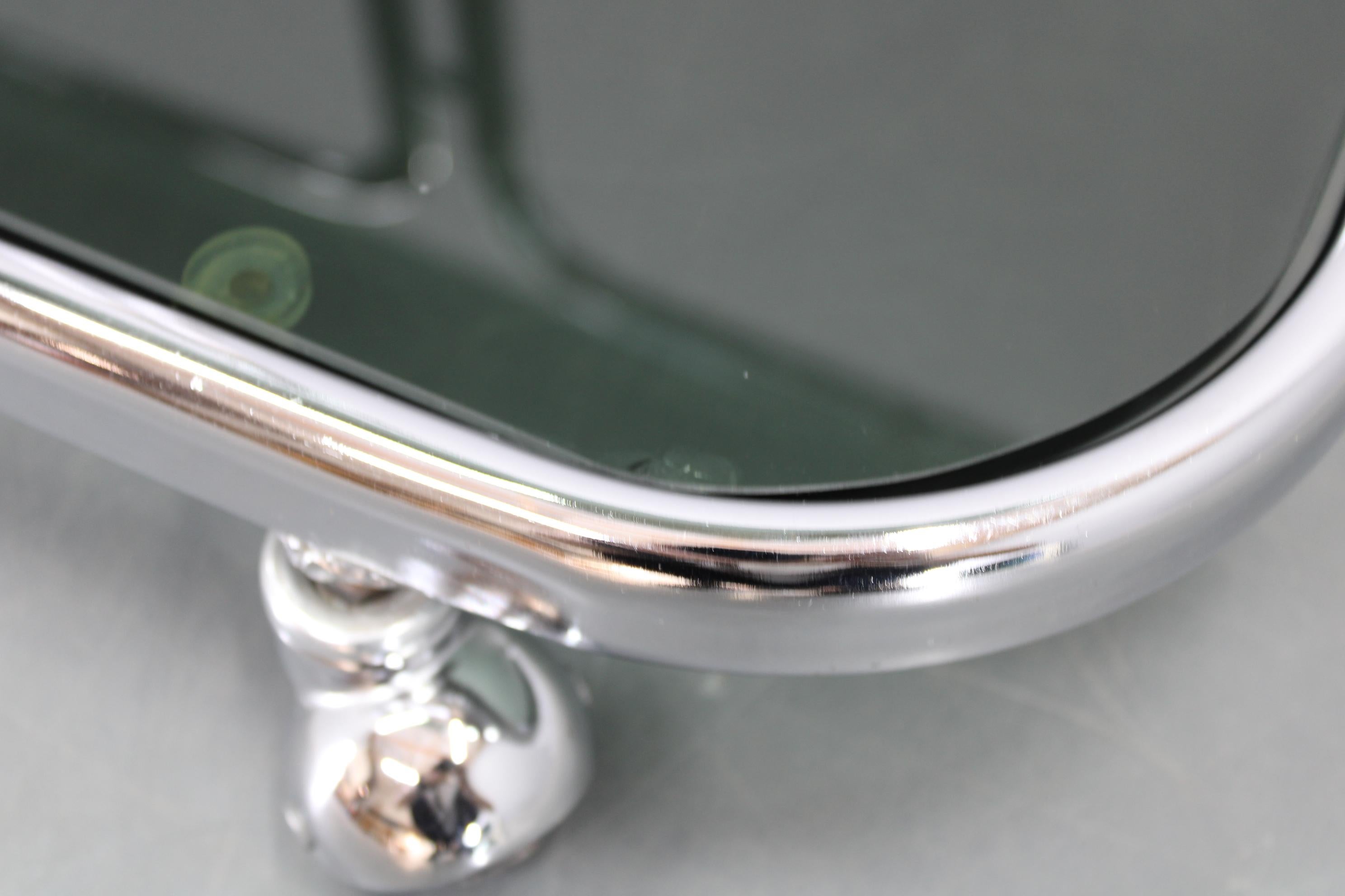 20ième siècle Table de service en verre fumé chromé italienne des années 1970 en vente