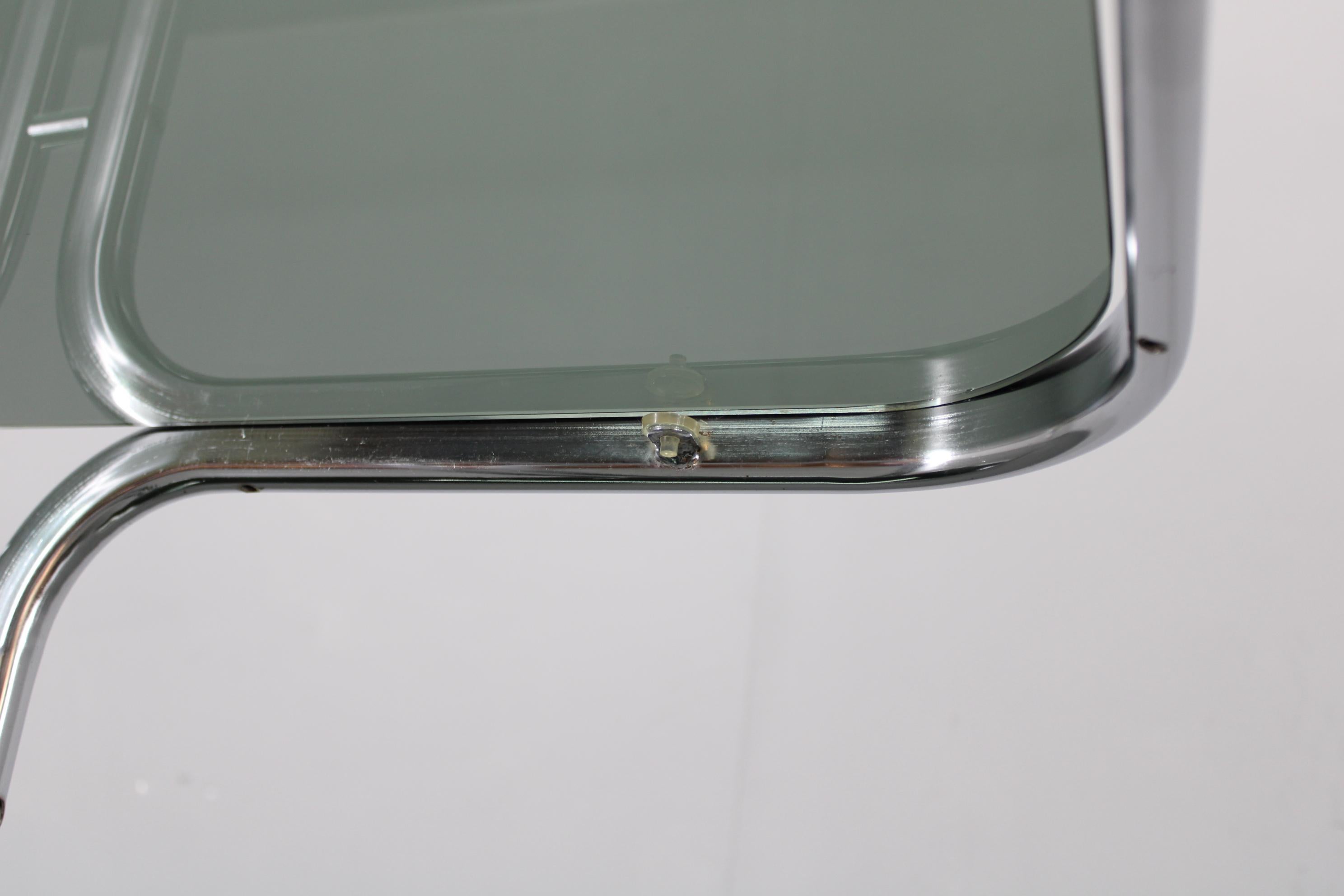 Table de service en verre fumé chromé italienne des années 1970 en vente 2
