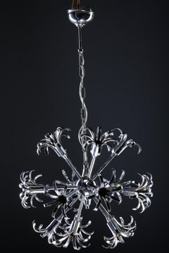 1970s Italian Chrome Sputnik Chandelier