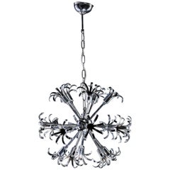 1970s Italian Chrome Sputnik Chandelier
