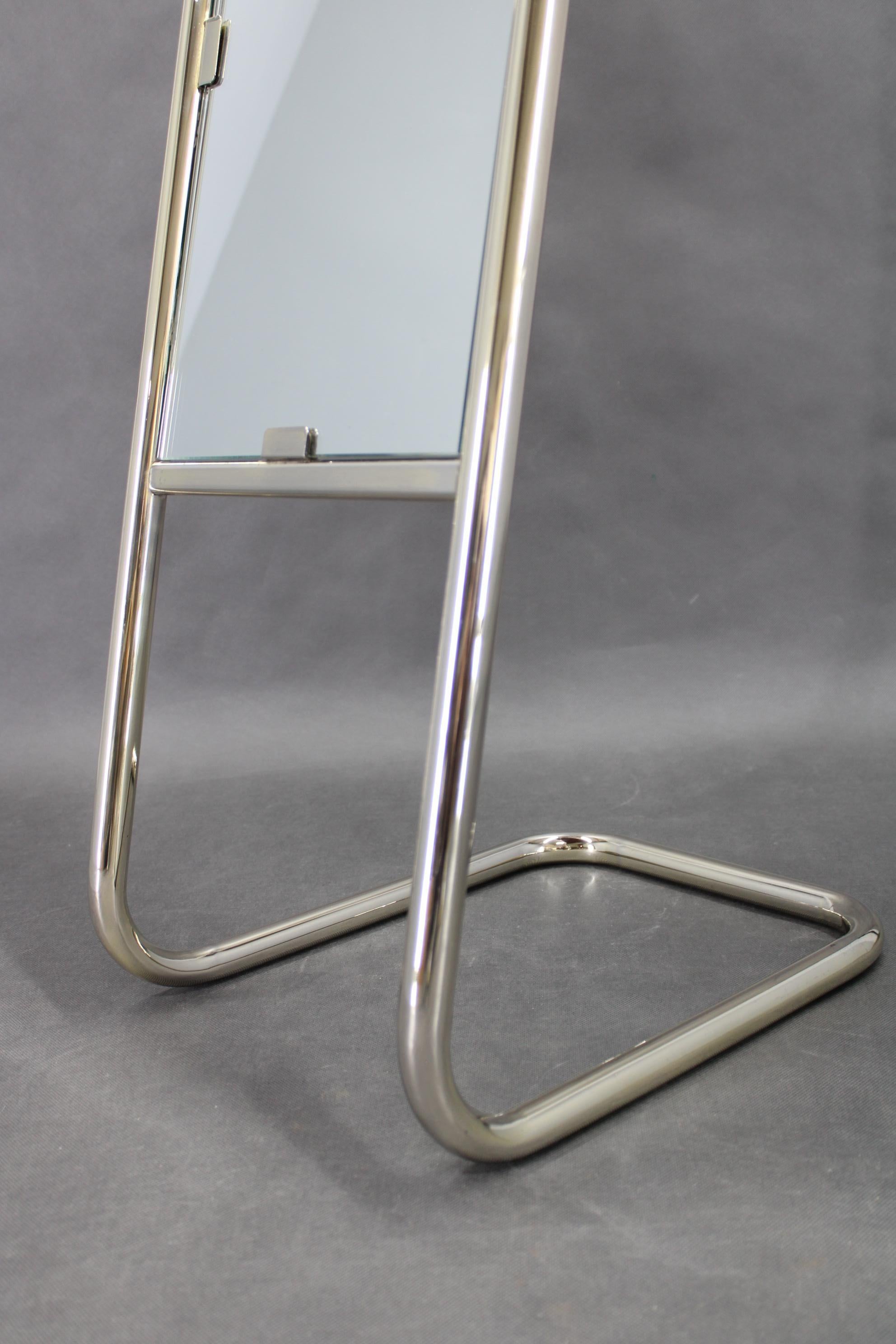 Miroir à poser tubulaire chromé italien des années 1970 en vente 3