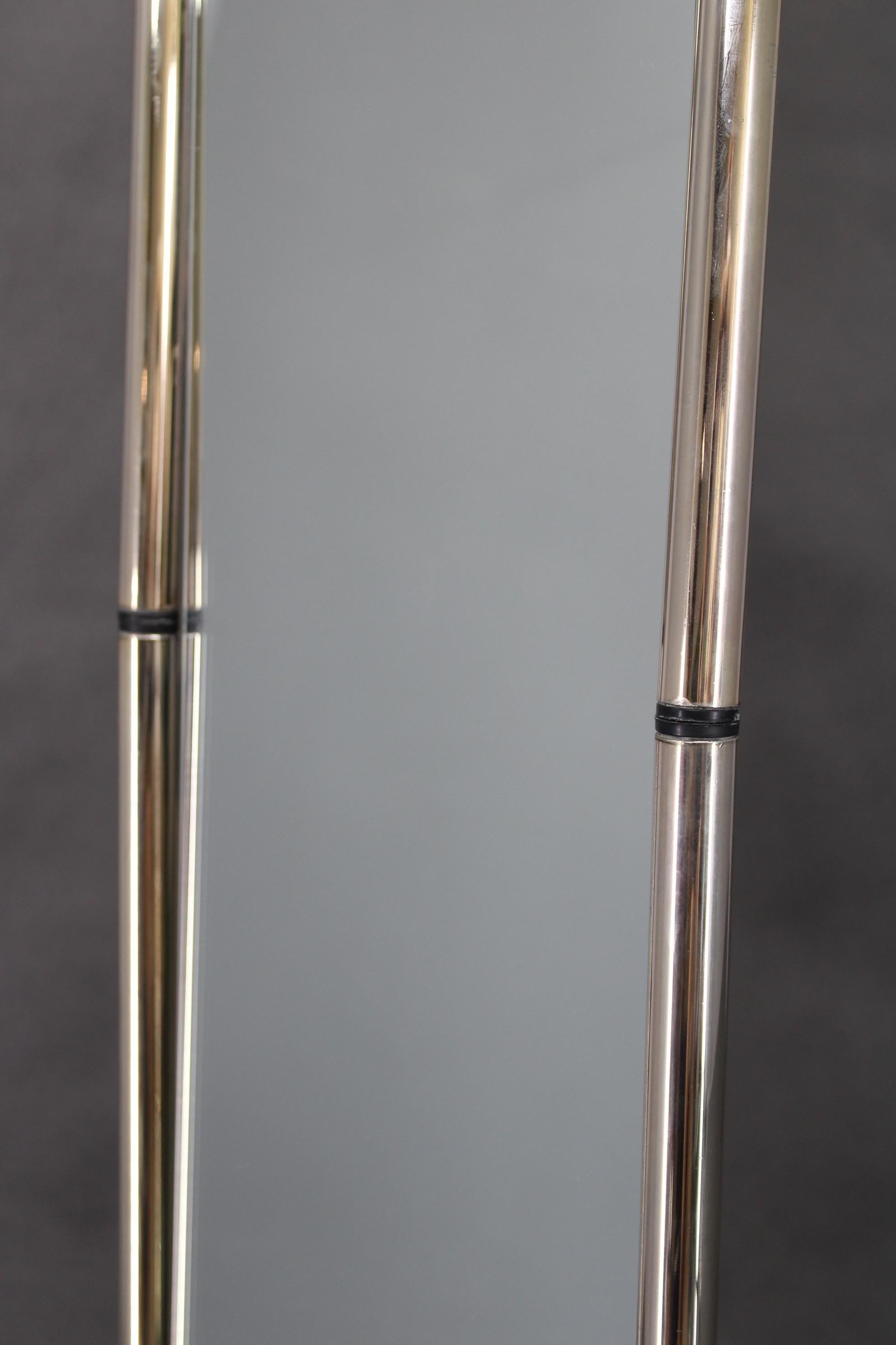 Miroir à poser tubulaire chromé italien des années 1970 en vente 4