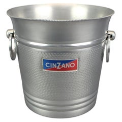 1970s Italian Cinzano Ice Bucket in Aluminum