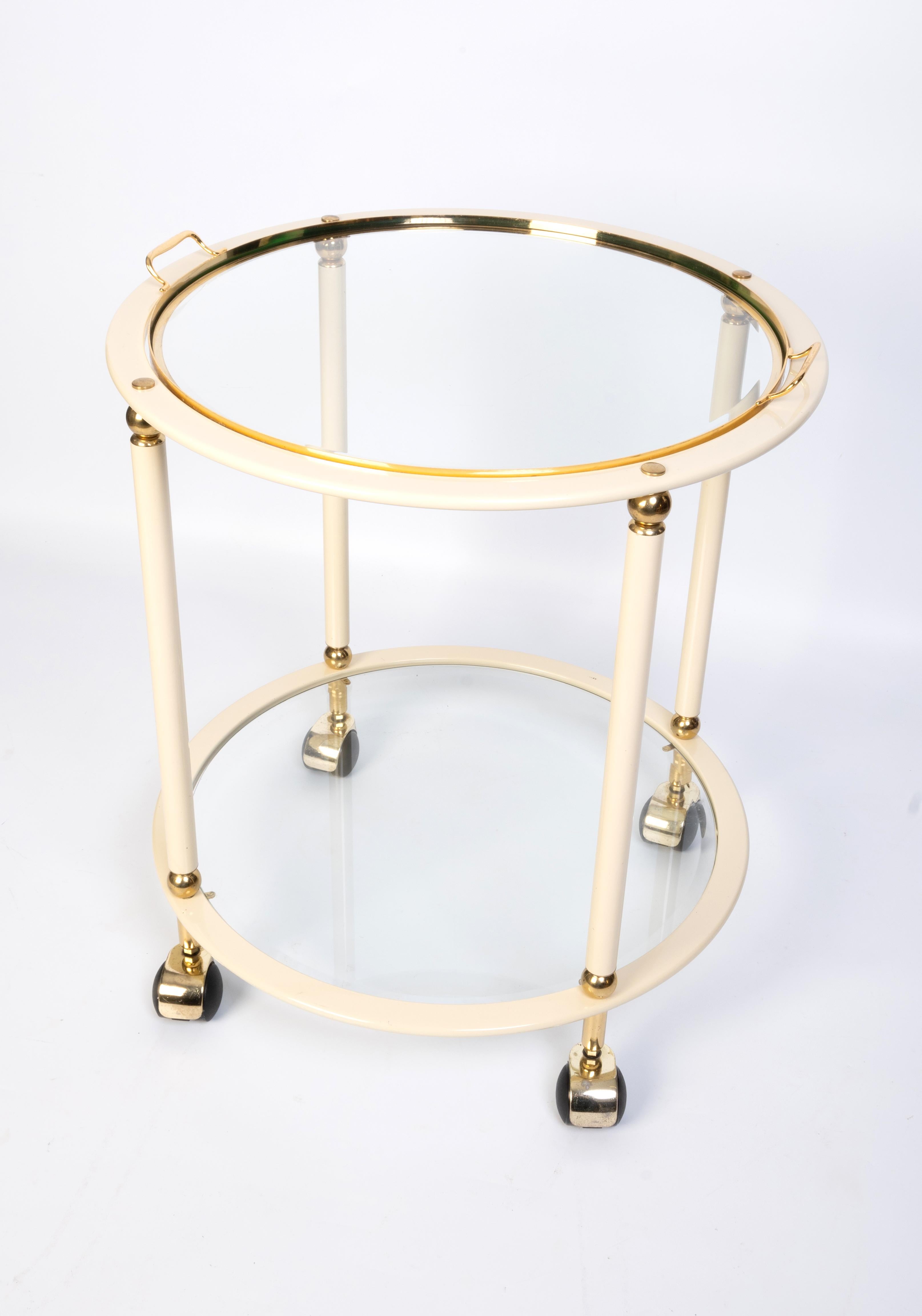 1970s Italian Circular Bar Cart Drinks Trolley In Good Condition For Sale In London, GB