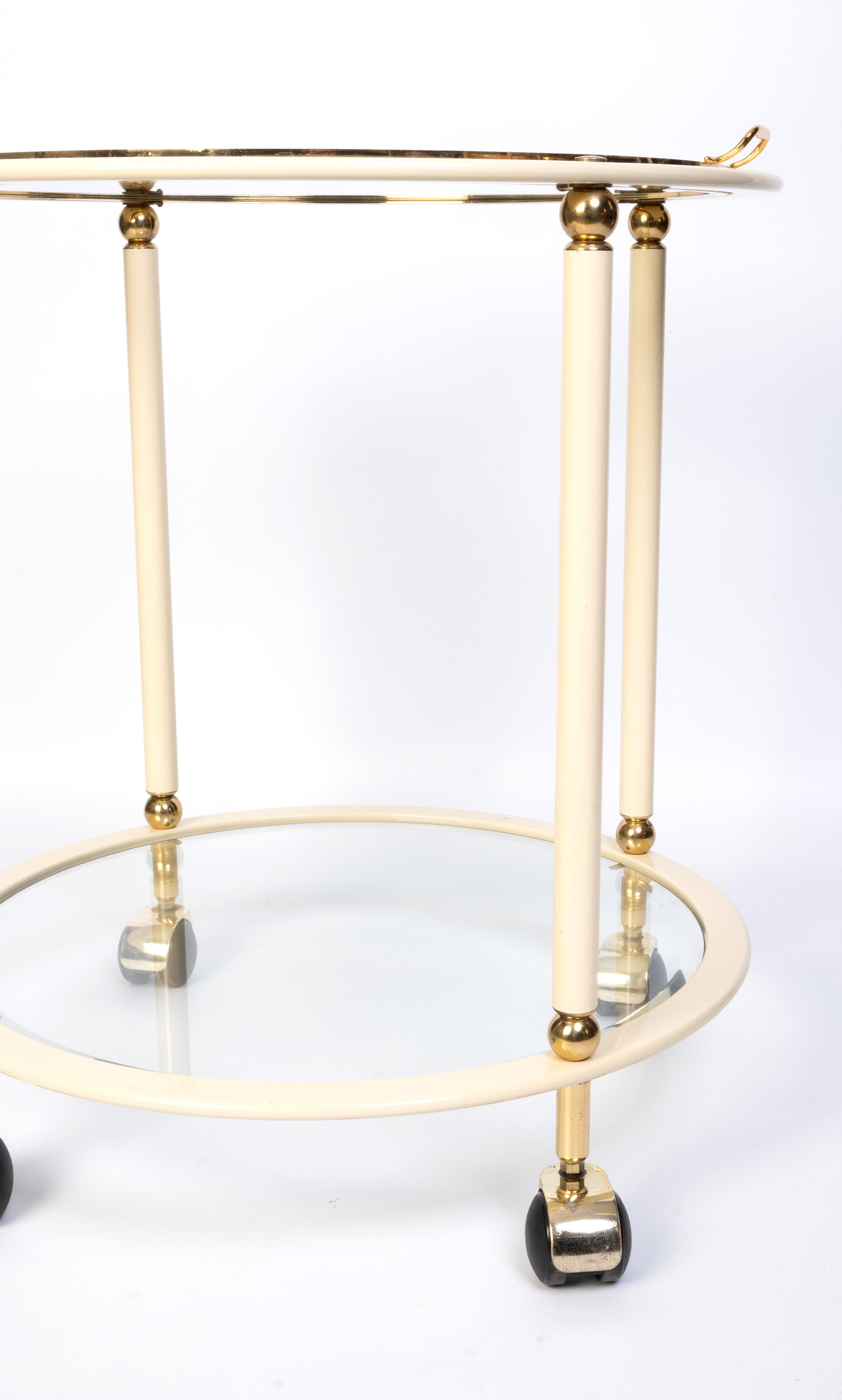 Late 20th Century 1970s Italian Circular Bar Cart Drinks Trolley For Sale
