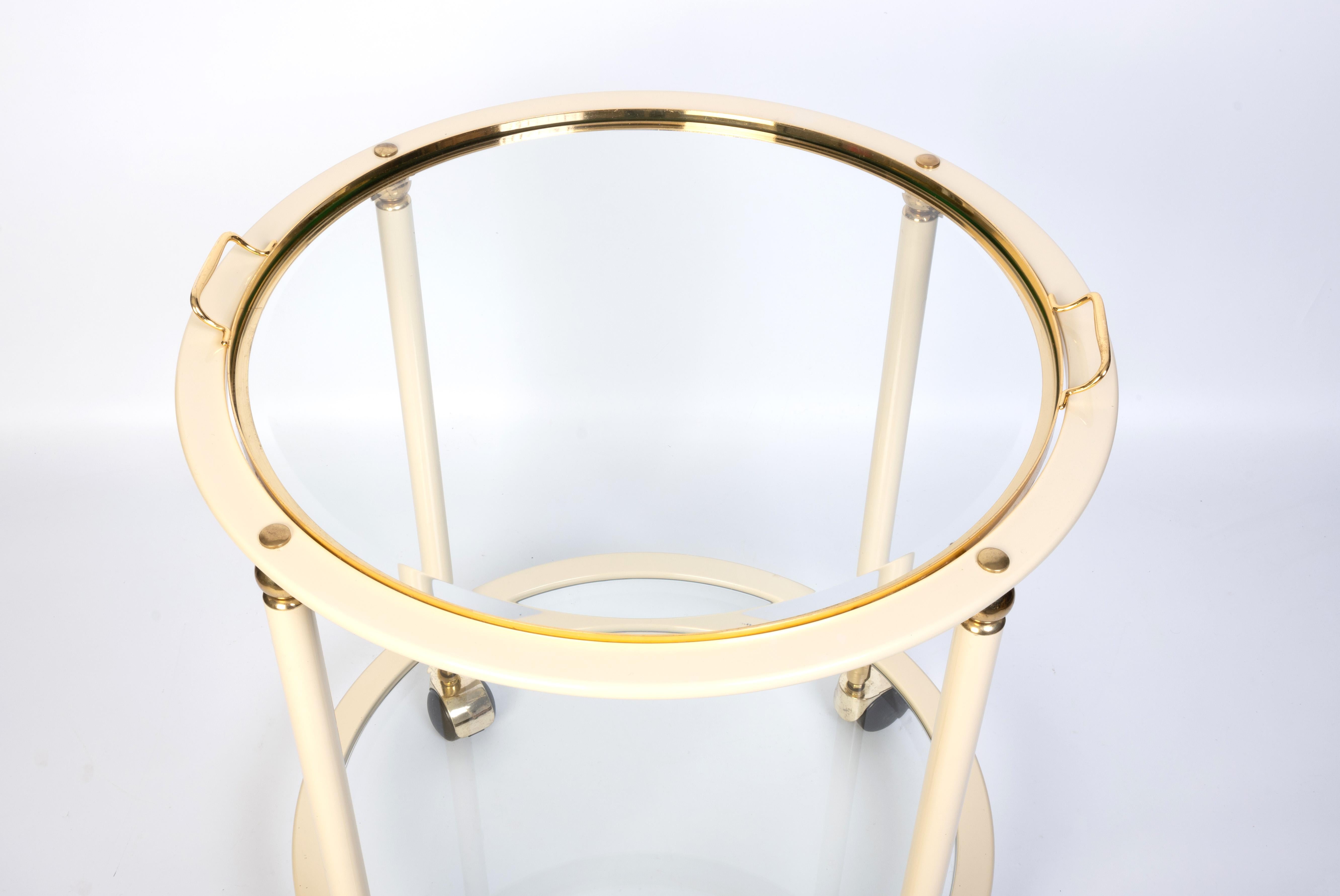 1970s Italian Circular Bar Cart Drinks Trolley For Sale 1