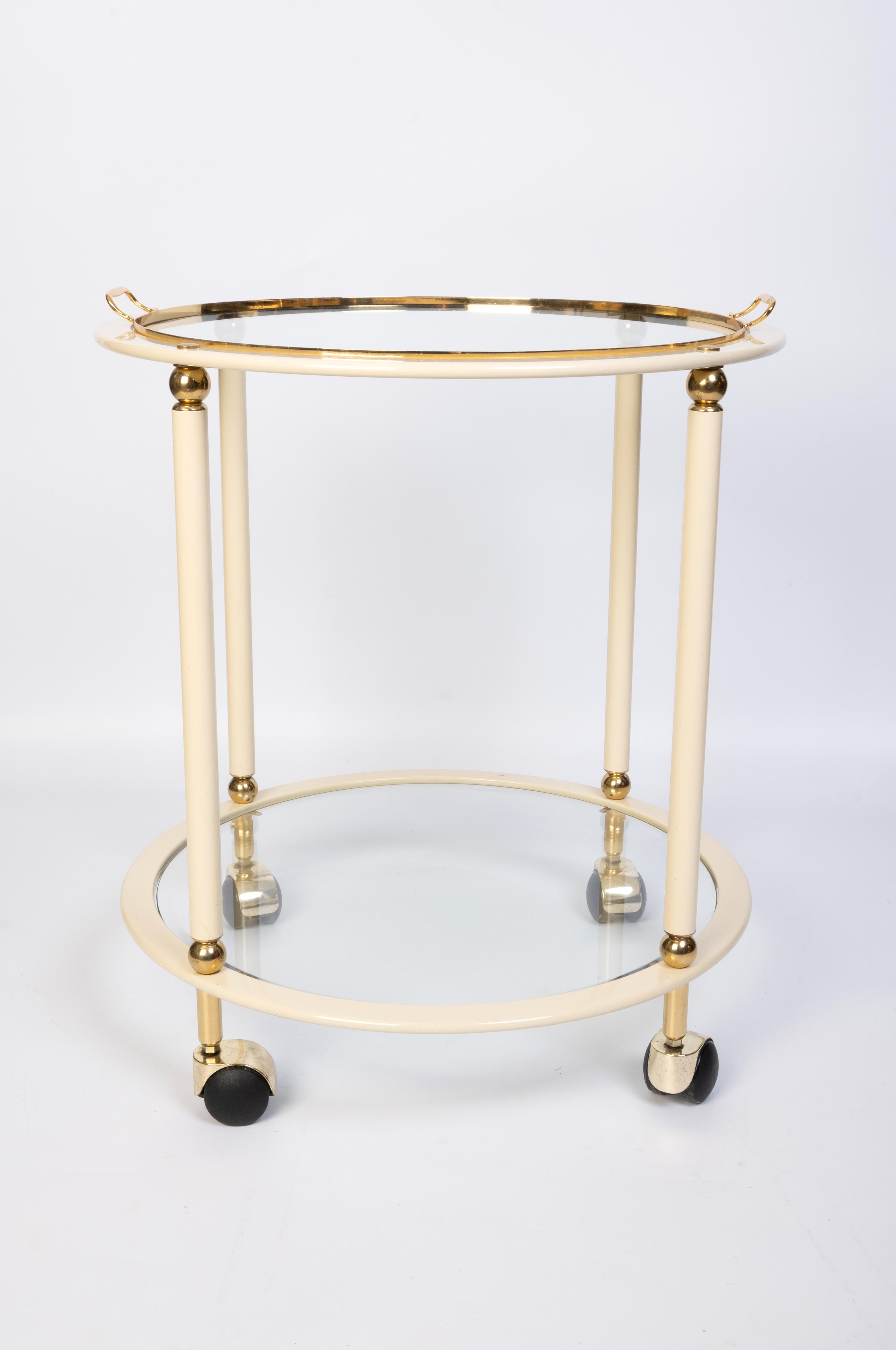 1970s Italian Circular Bar Cart Drinks Trolley For Sale 2
