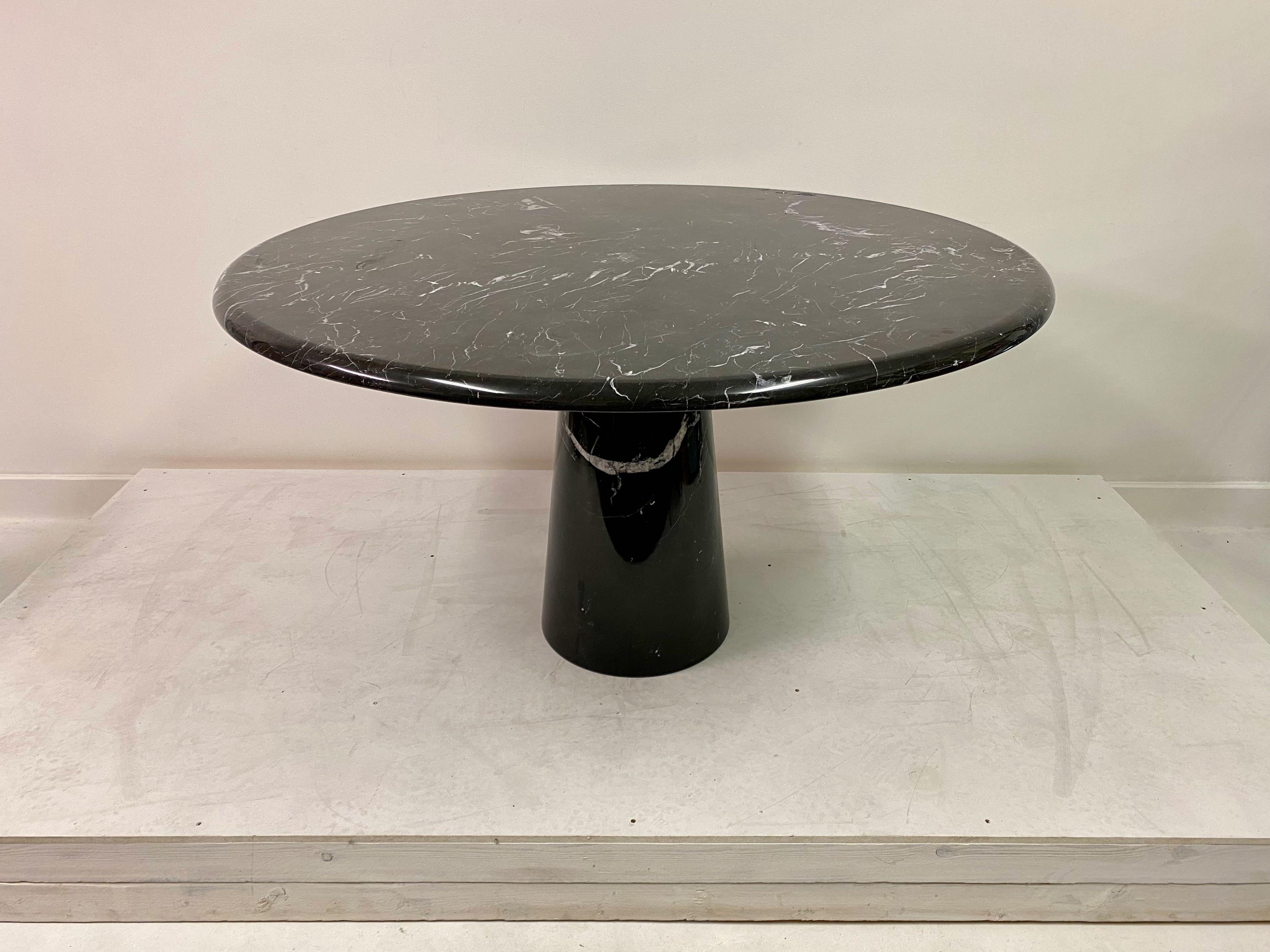 20th Century 1970s Italian Colonnata Black Marble Dining Table by Giusti & Di Rosa