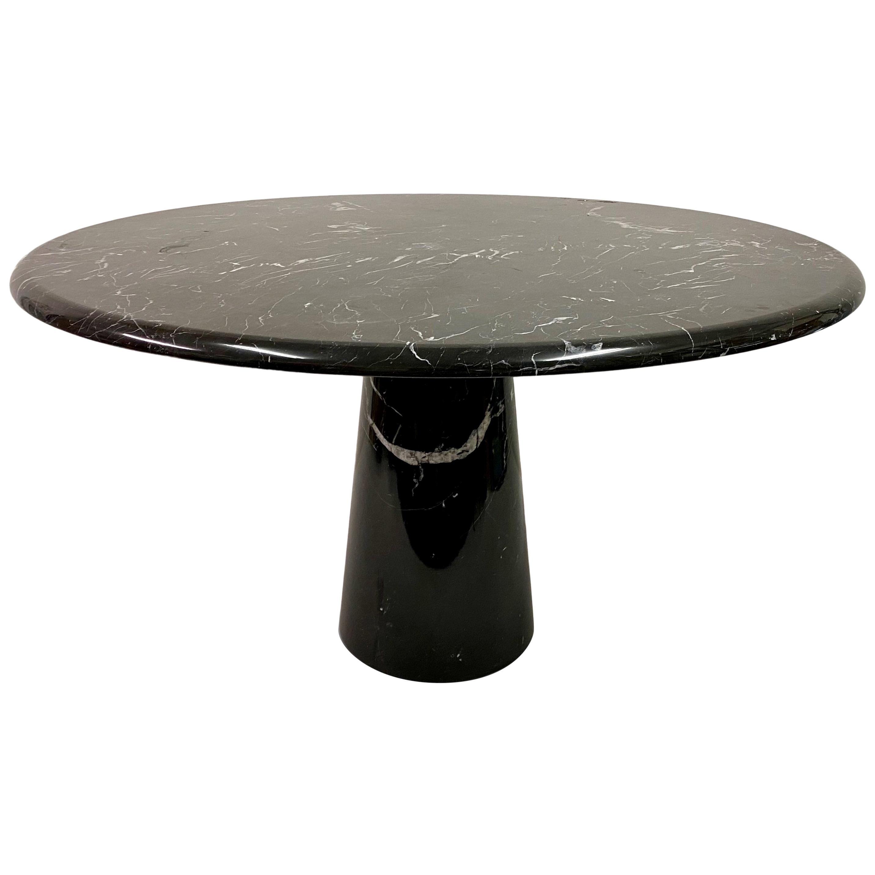 1970s Italian Colonnata Black Marble Dining Table by Giusti & Di Rosa