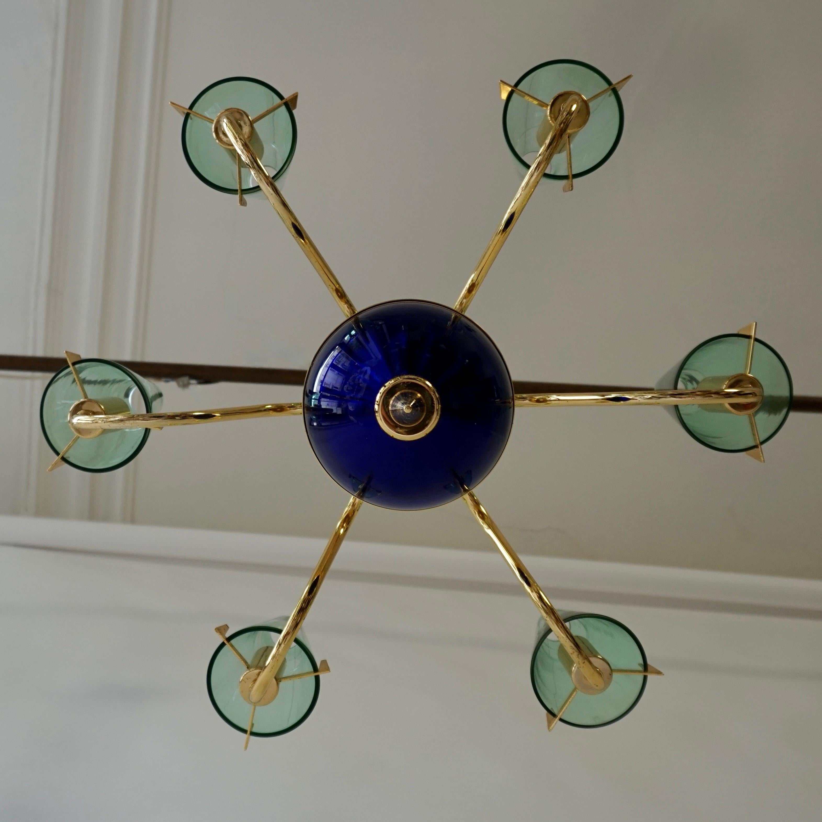 20th Century 1970s Italian Colored Murano Glass Chandelier by F Fabbien For Sale