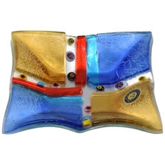 1970s Italian Colorful Ashtray in Murano Glass