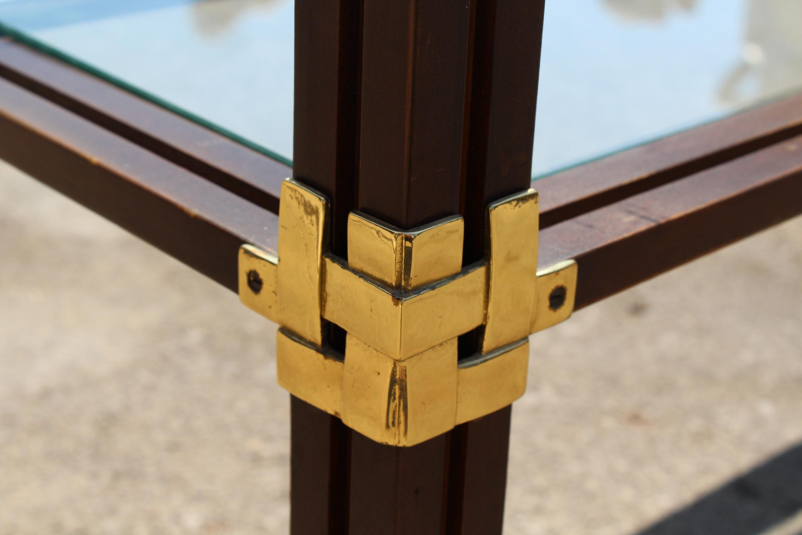 1970s Italian Console Tables with Brass Fittings 3