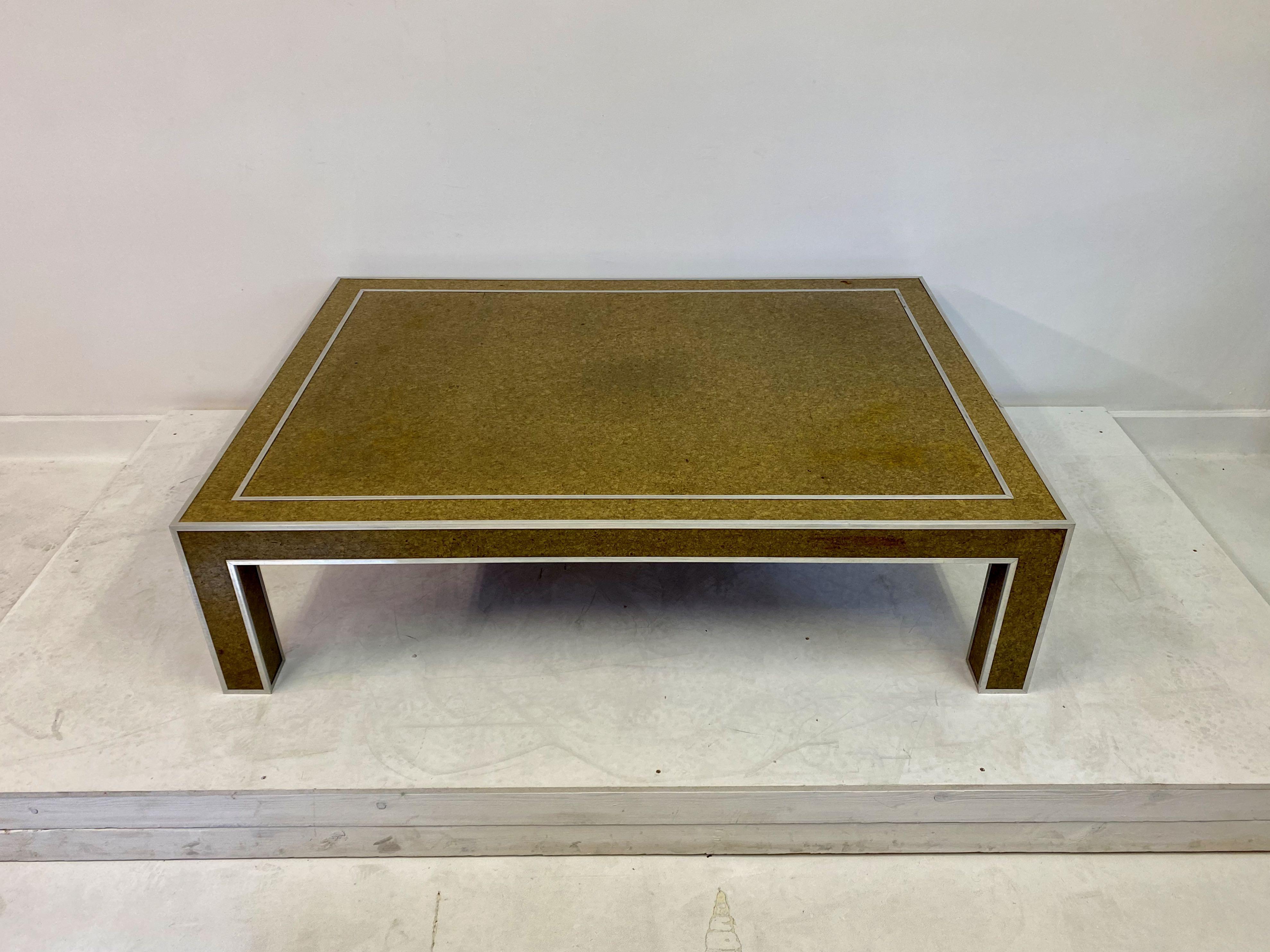 Mid-Century Modern 1970s Italian Cork and Chrome Coffee Table by Romeo Rega