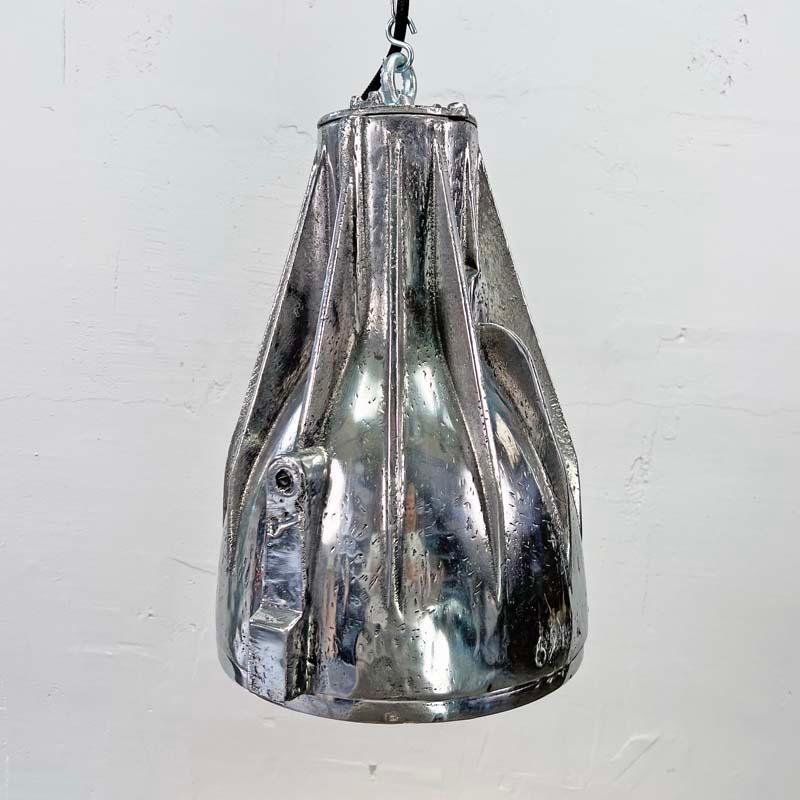 Late 20th Century 1970's Italian Cortem Explosion Proof Cast Aluminum Ceiling Pendant Light For Sale