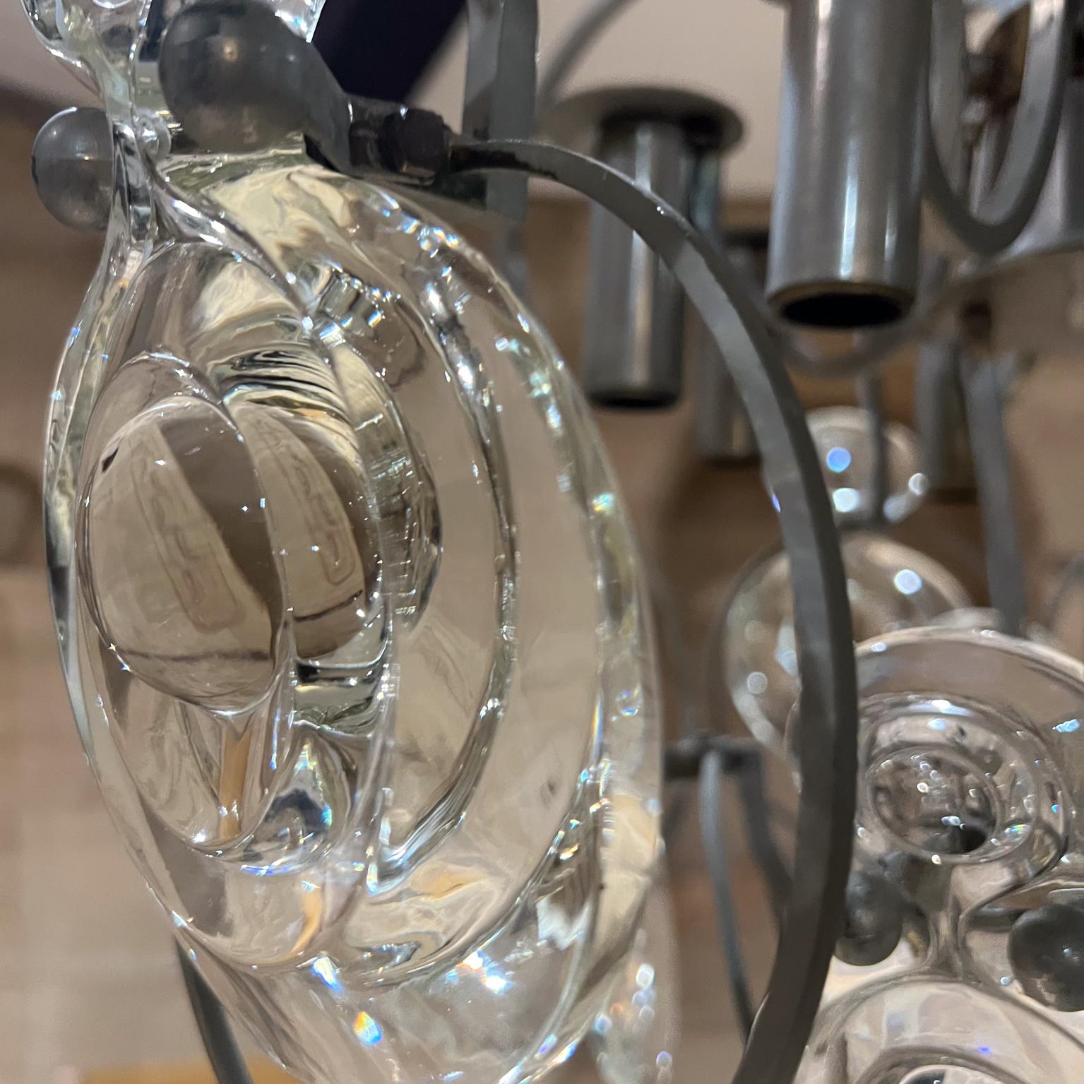 Lustre en verre optique italien Oscar Torlasco pour Stilkronen des années 1970 en vente 6