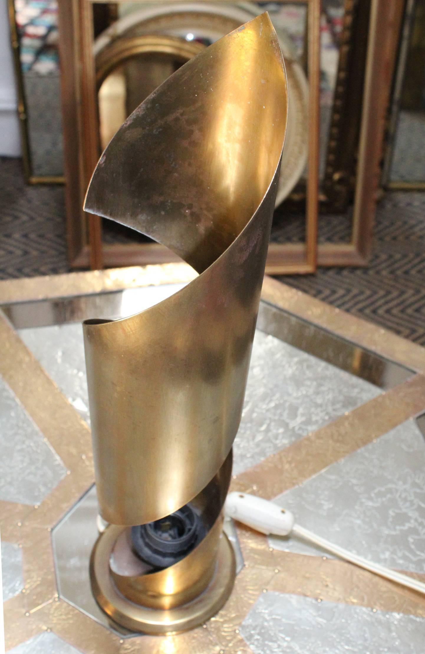 20th Century 1970s Italian Design Brass Table Lamp