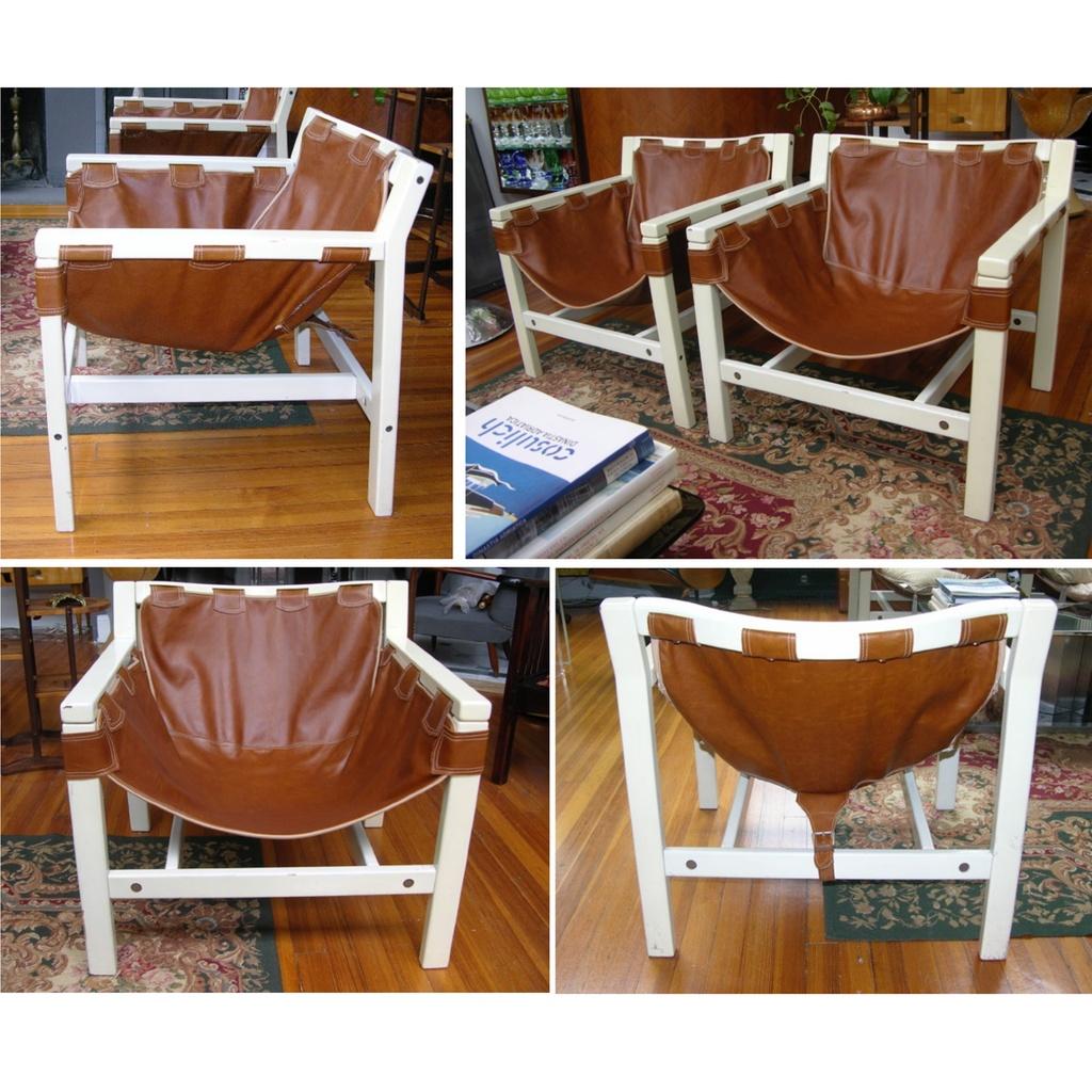Late 20th Century Karl Hauner for Forma Italian Safari Brown Leather Lounge Chairs, 1970s