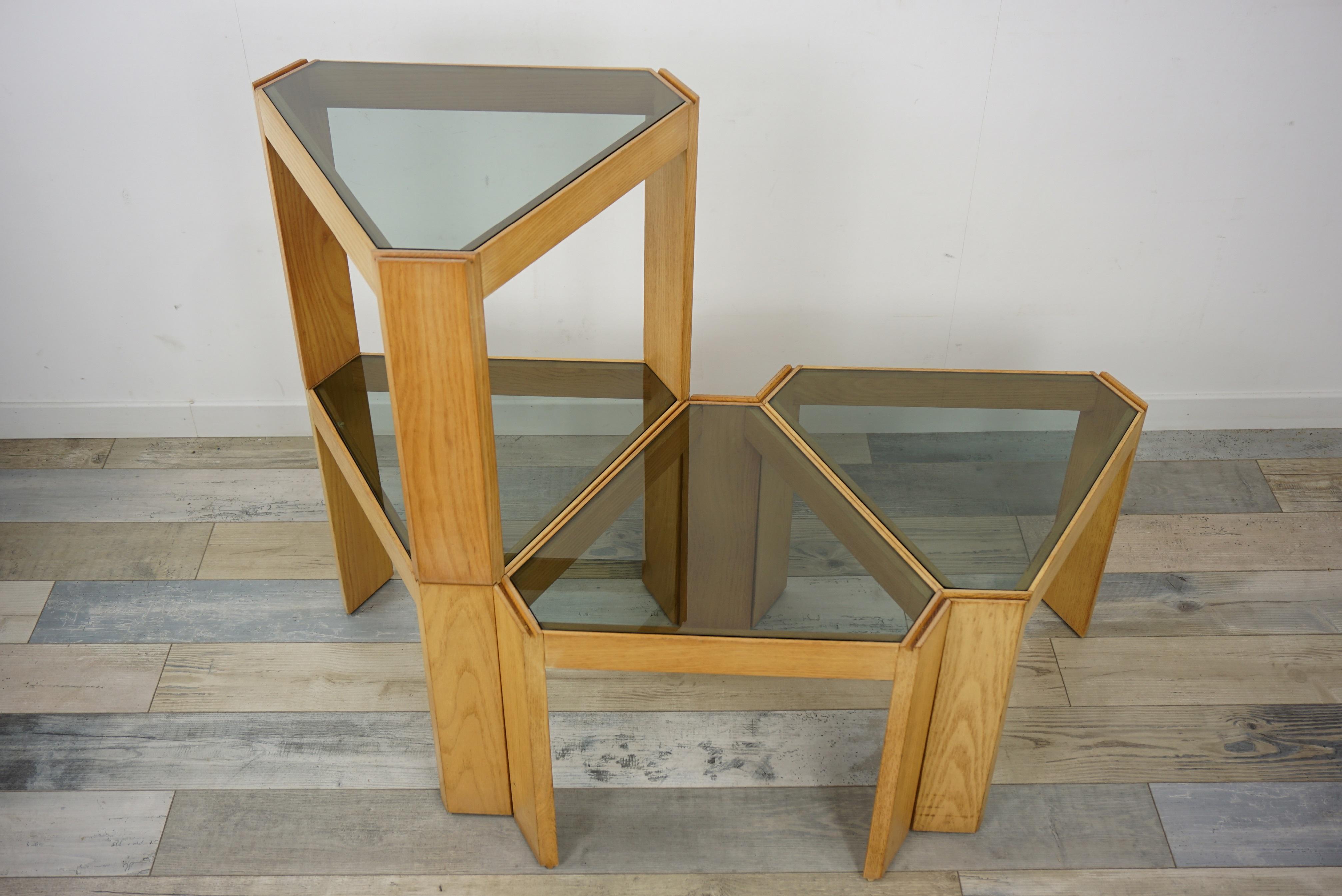 20th Century 1970s Italian Design Set of 4 Modular Tables from Porada Arredi